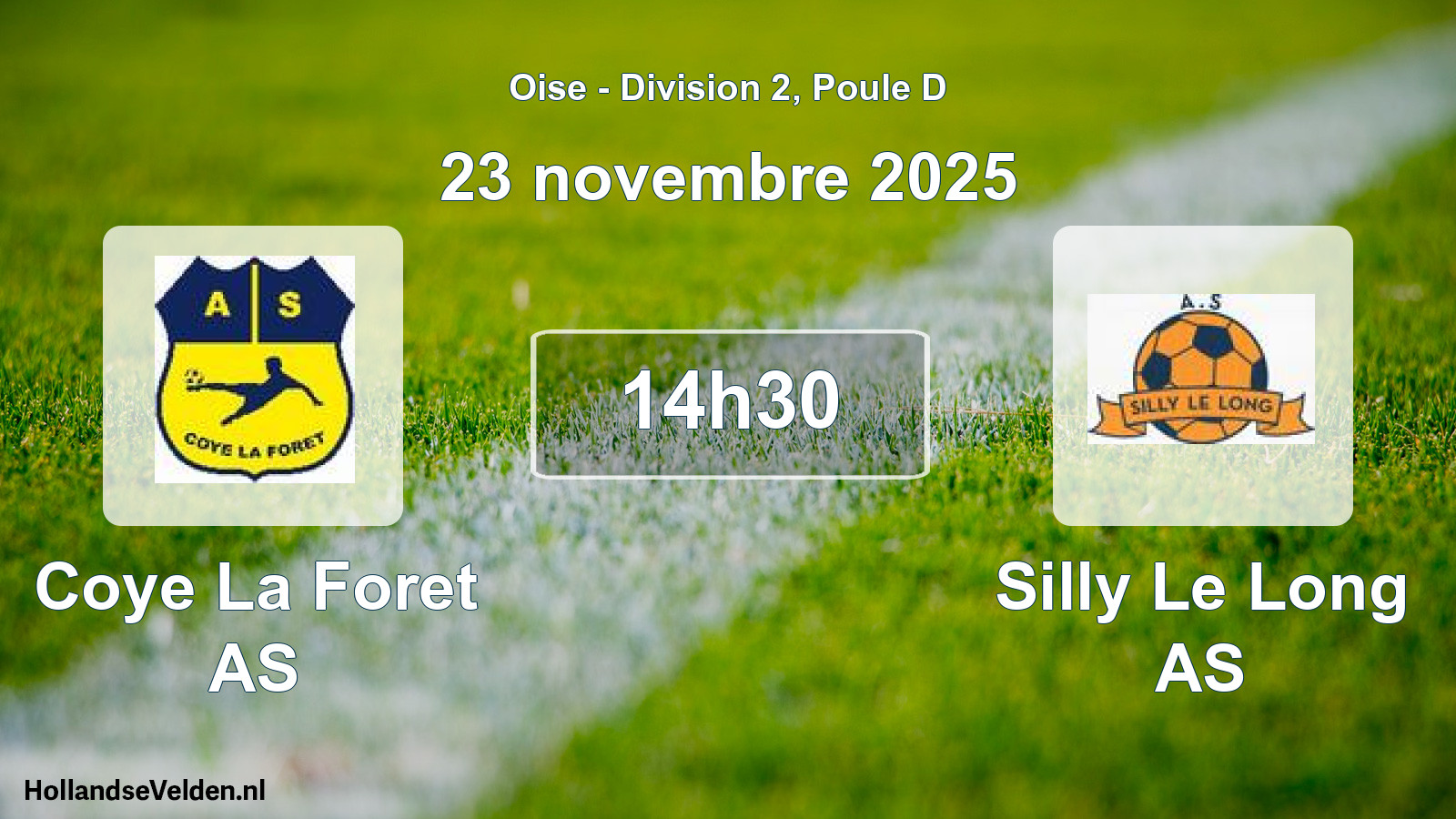 Match programmé: Coye La Foret AS - Silly Le Long AS (23 novembre 2025)