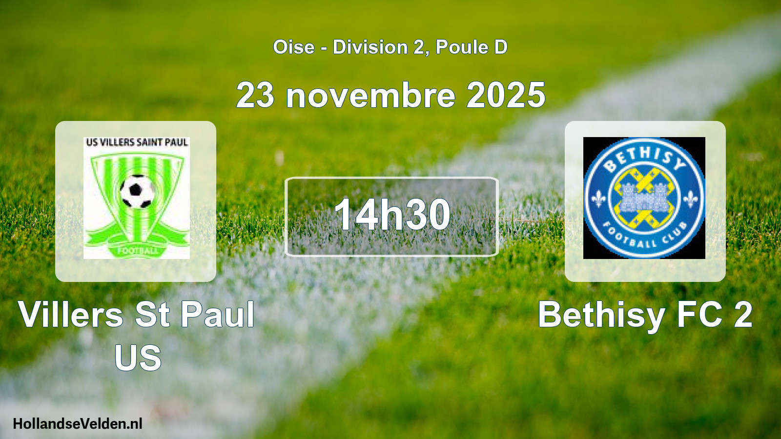 Match programmé: Villers St Paul US - Bethisy FC 2 (23 novembre 2025)
