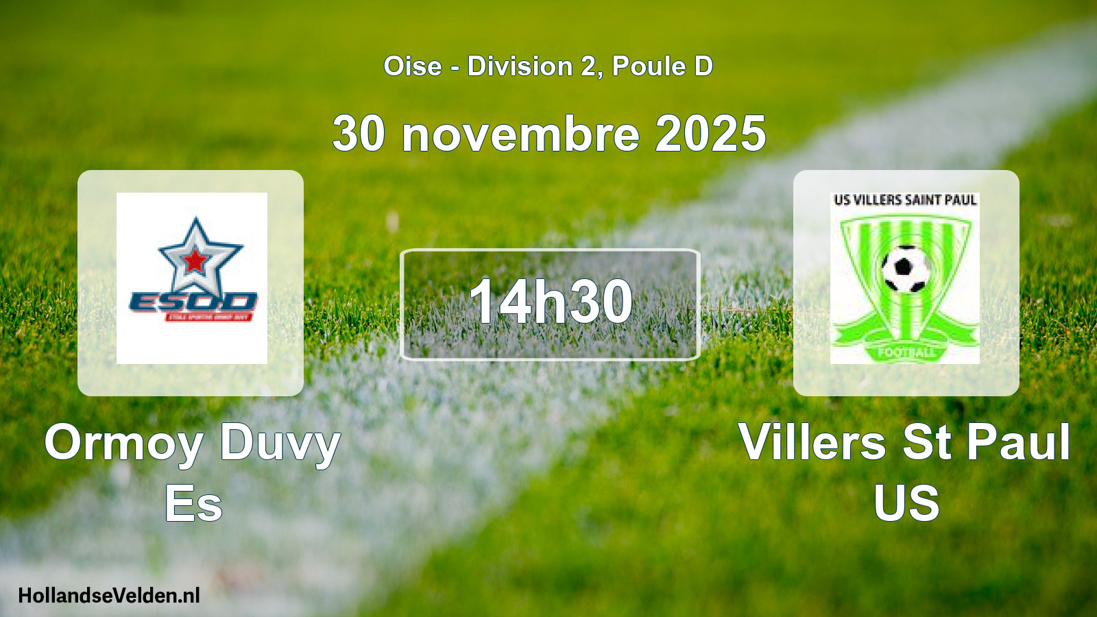 Geplande wedstrijd: Ormoy Duvy Es - Villers St Paul US (30 november 2025)