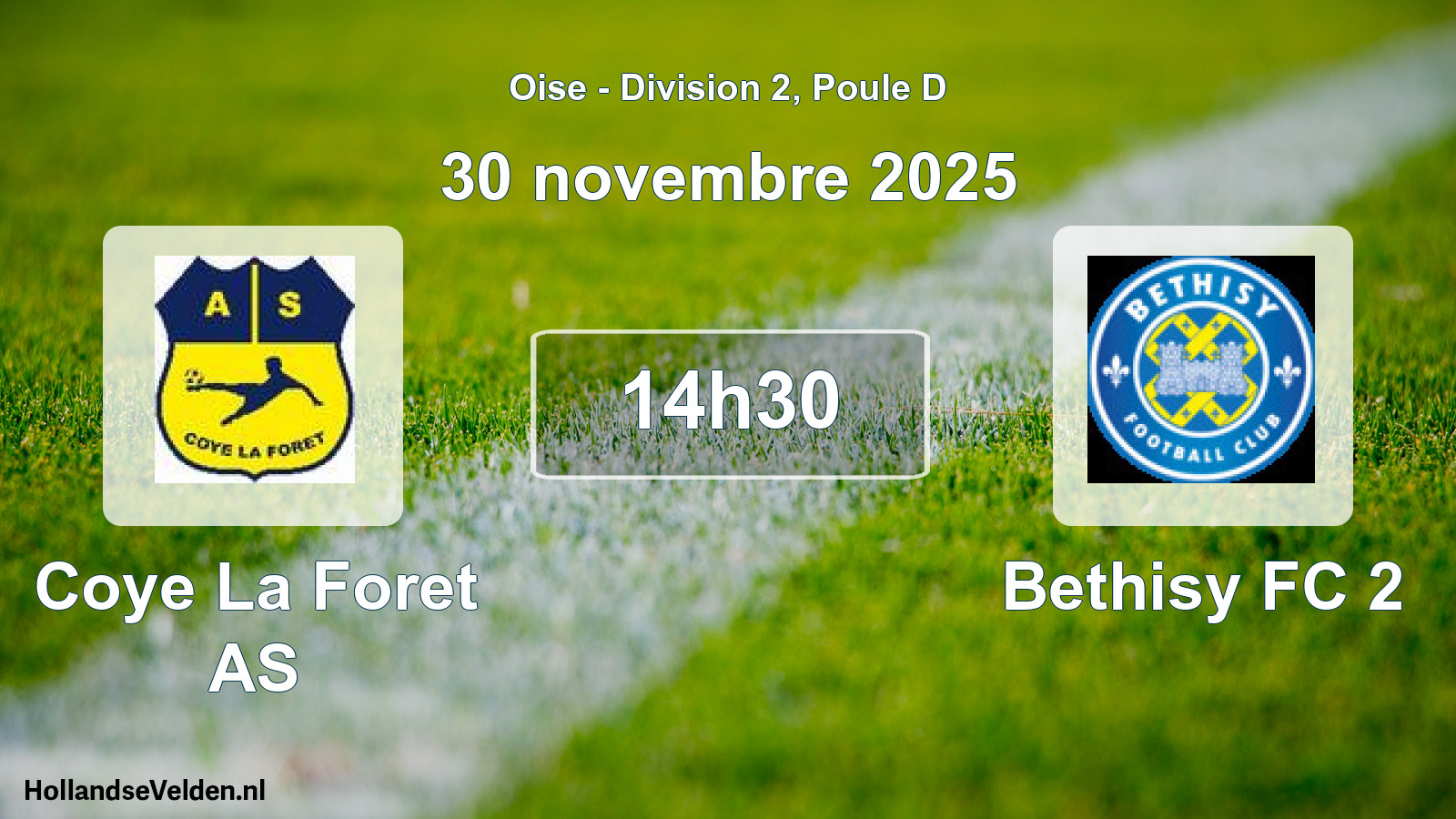 Geplande wedstrijd: Coye La Foret AS - Bethisy FC 2 (30 november 2025)