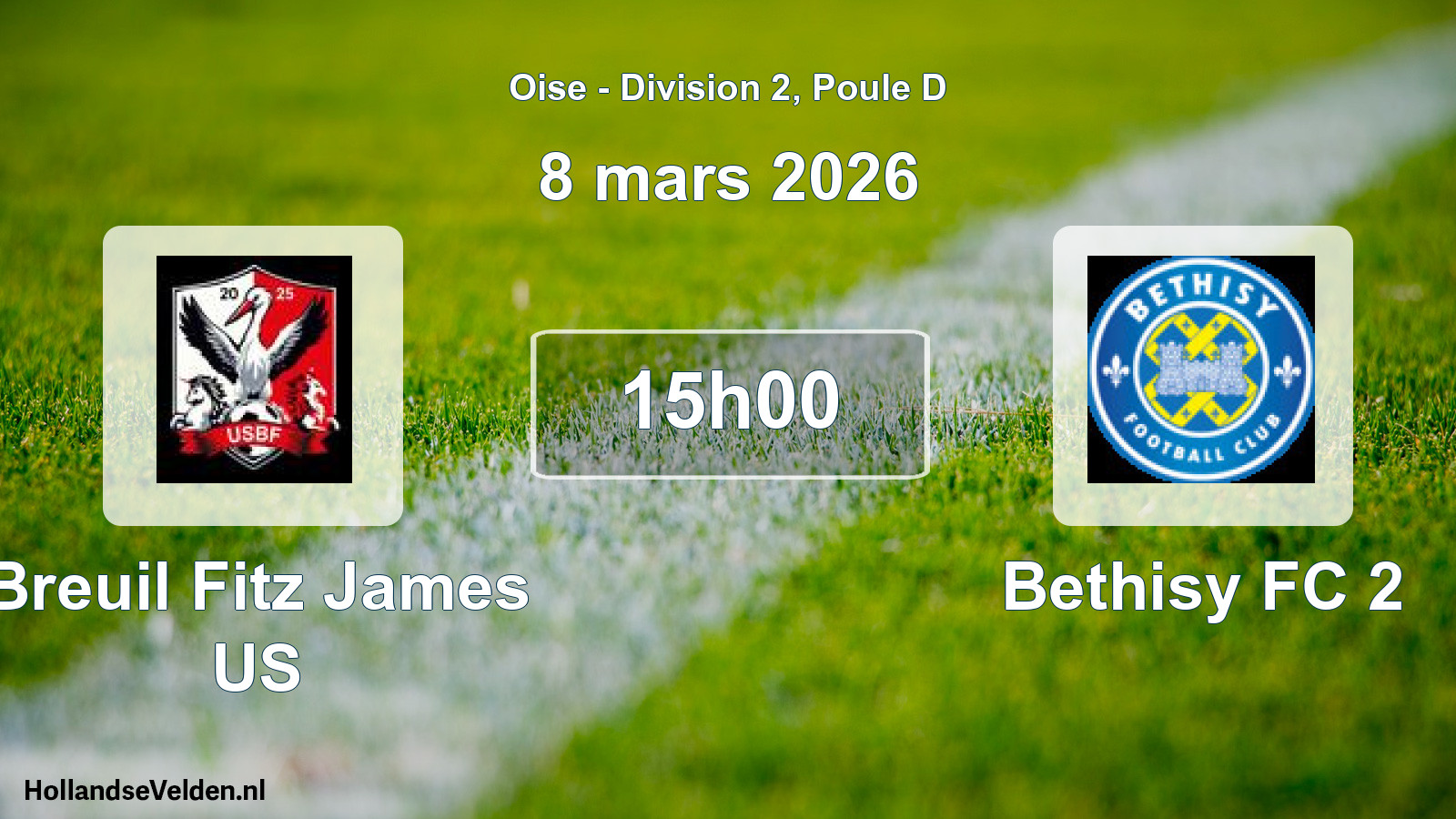 Match programmé: Breuil Fitz James US - Bethisy FC 2 (8 mars 2026)