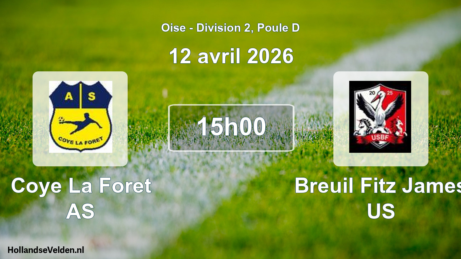 Match programmé: Coye La Foret AS - Breuil Fitz James US (12 avril 2026)