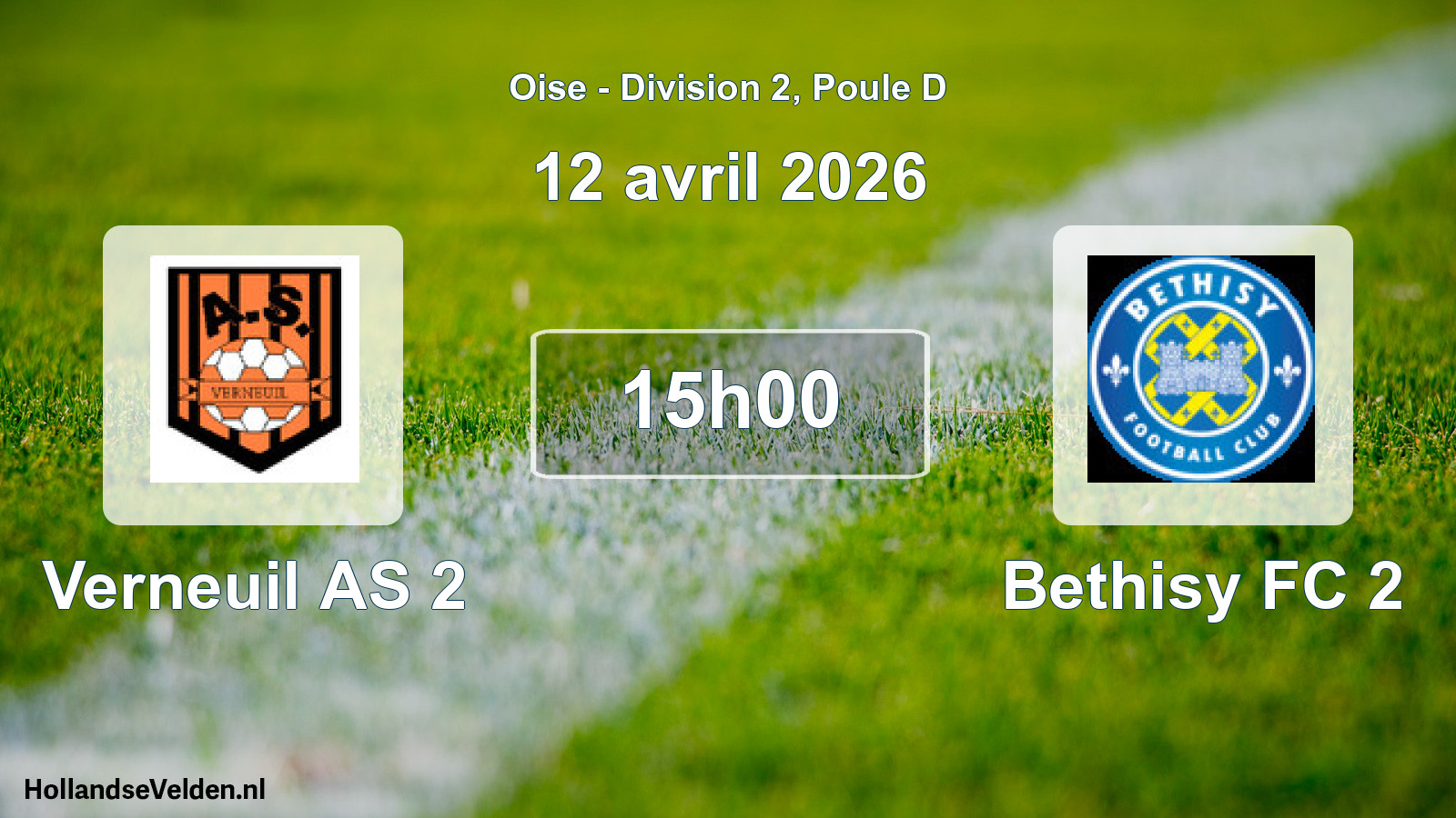 Match programmé: Verneuil AS 2 - Bethisy FC 2 (12 avril 2026)