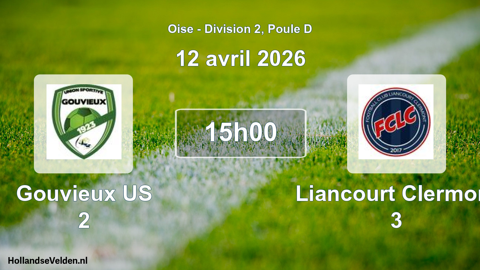 Geplande wedstrijd: Gouvieux US 2 - Liancourt Clermont 3 (12 april 2026)