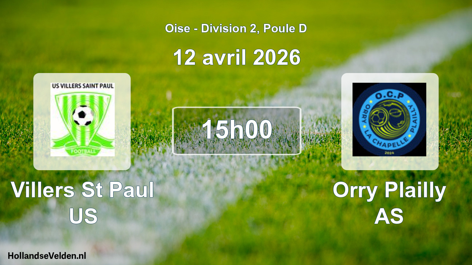 Geplande wedstrijd: Villers St Paul US - Orry Plailly AS (12 april 2026)