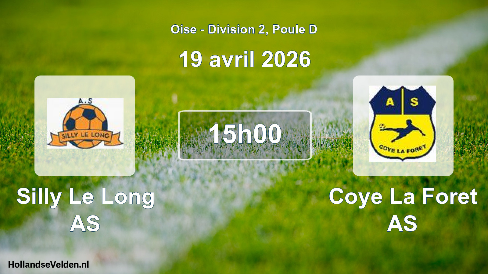 Match programmé: Silly Le Long AS - Coye La Foret AS (19 avril 2026)