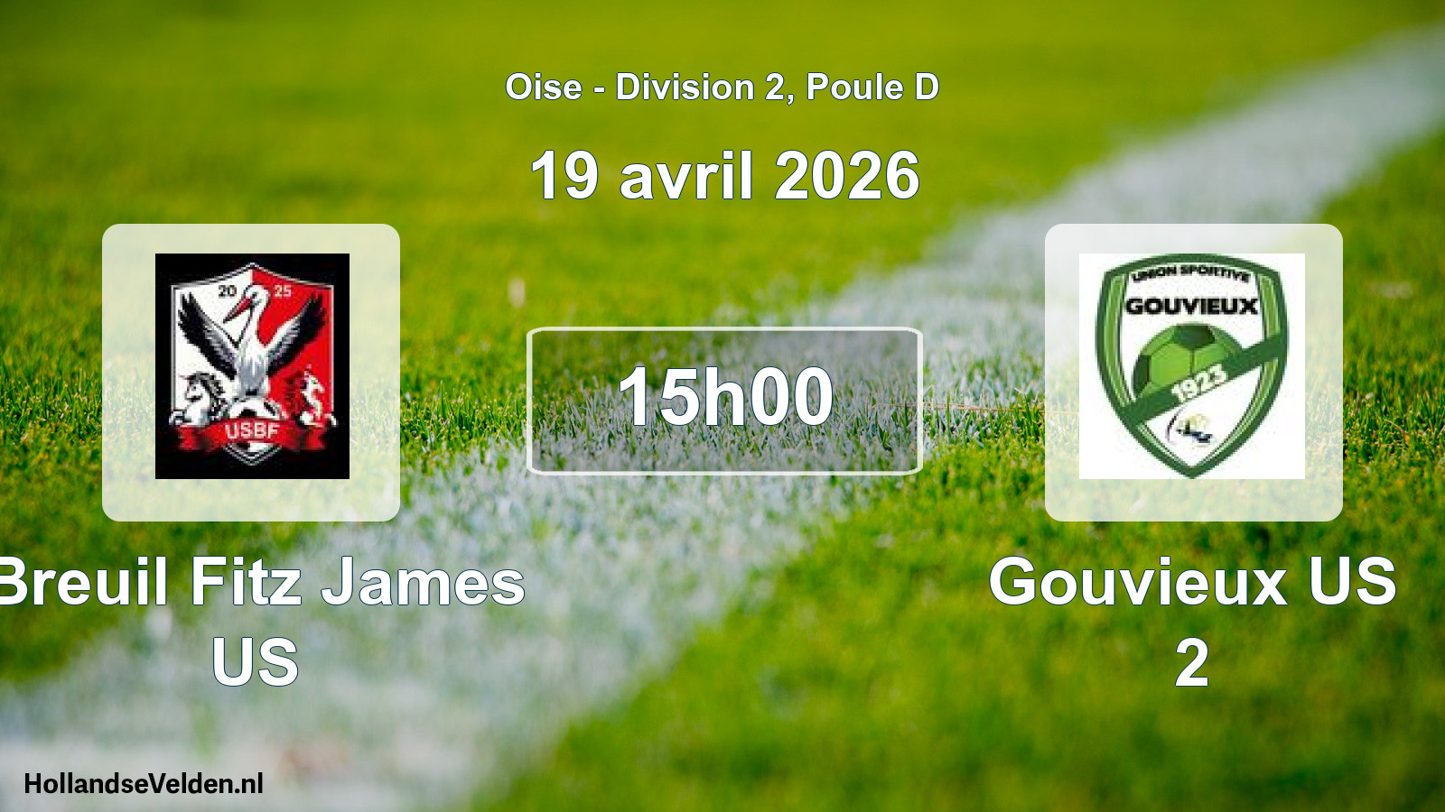 Geplande wedstrijd: Breuil Fitz James US - Gouvieux US 2 (19 april 2026)