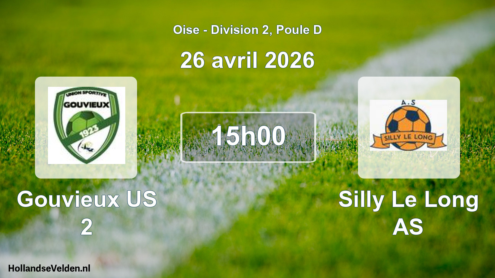 Geplande wedstrijd: Gouvieux US 2 - Silly Le Long AS (26 april 2026)