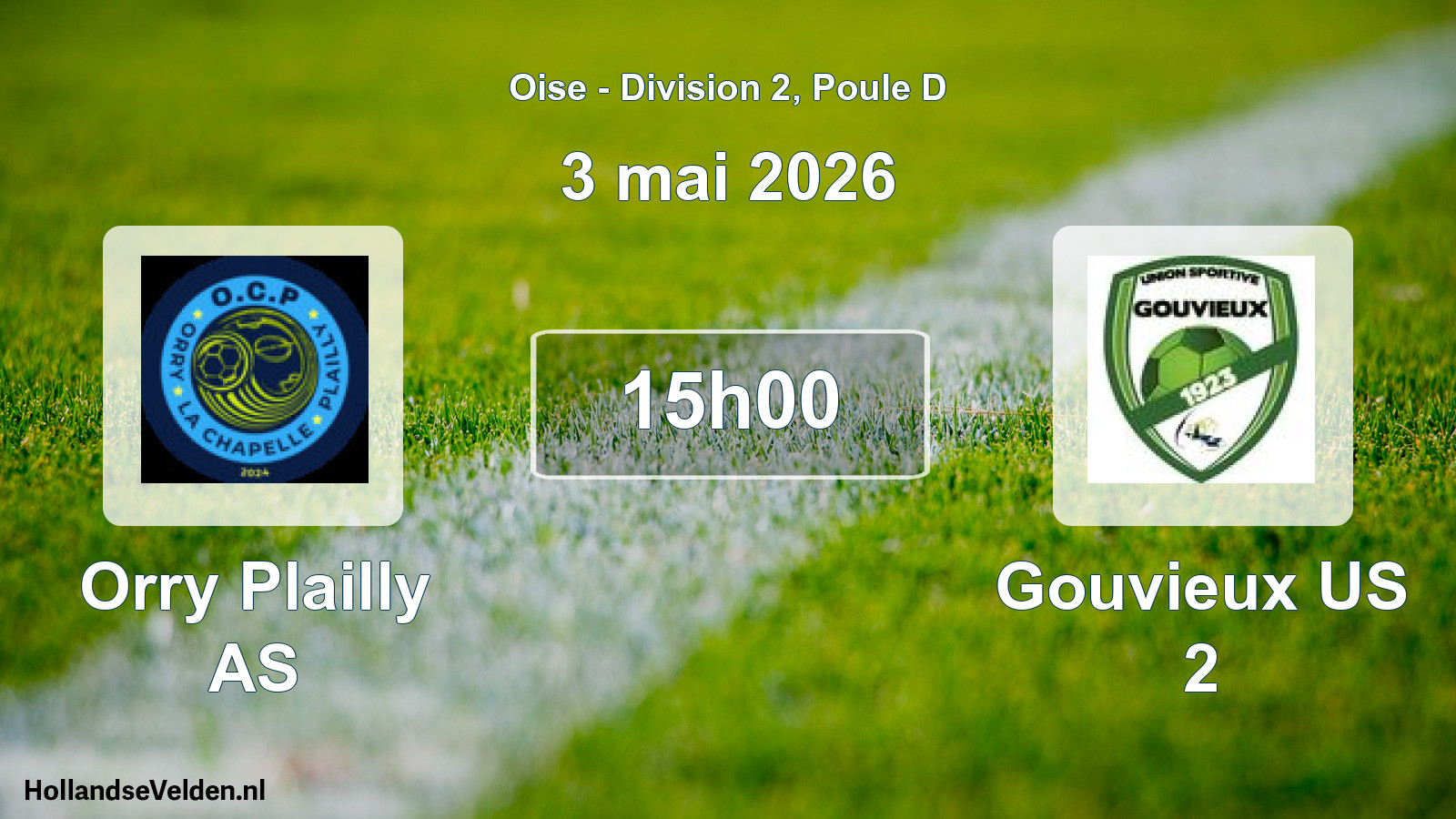 Match programmé: Orry Plailly AS - Gouvieux US 2 (3 mai 2026)
