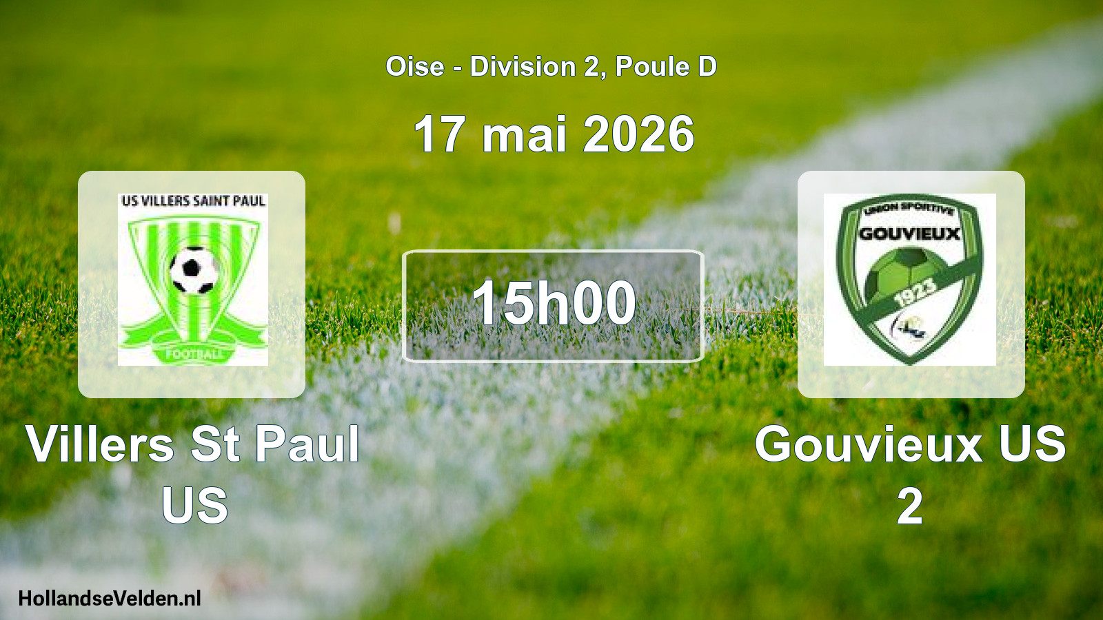 Geplande wedstrijd: Villers St Paul US - Gouvieux US 2 (17 mei 2026)