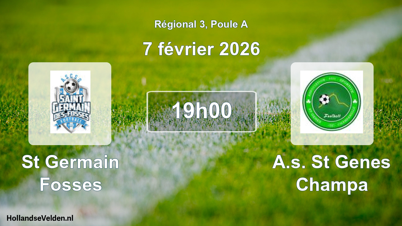 Geplande wedstrijd: St Germain Fosses - A.s. St Genes Champa (7 février 2026)