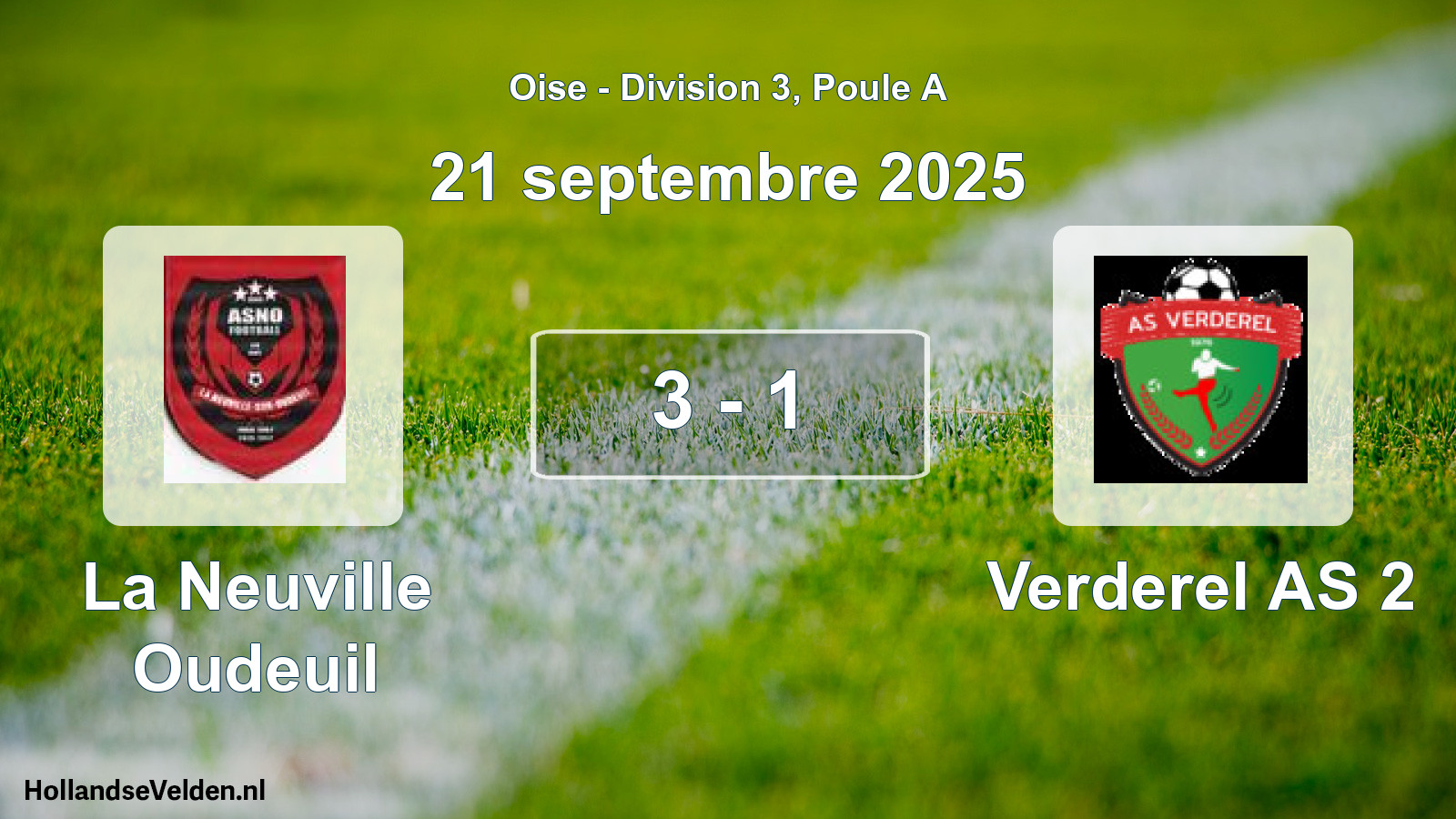 Gespeelde wedstrijd: La Neuville Oudeuil - Verderel AS 2 3 - 1 (21 september 2025)
