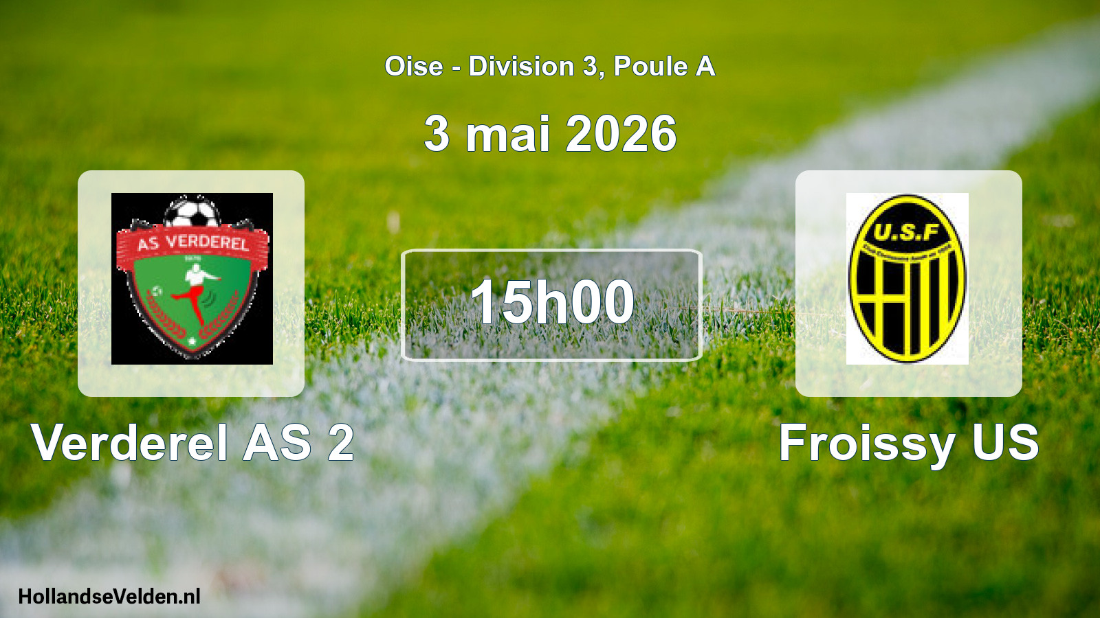 Match programmé: Verderel AS 2 - Froissy US (3 mai 2026)