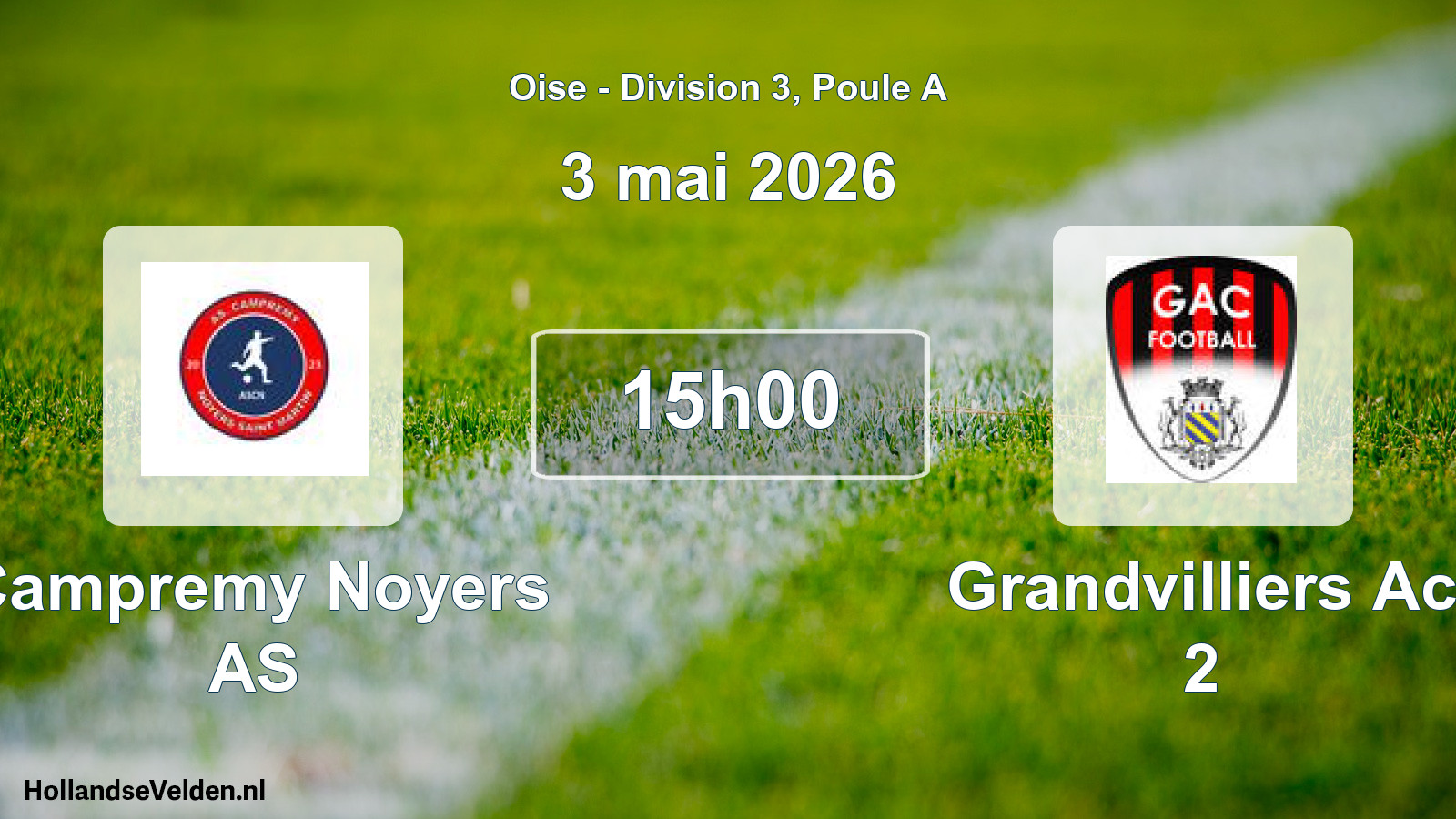 Match programmé: Campremy Noyers AS - Grandvilliers Ac 2 (3 mai 2026)