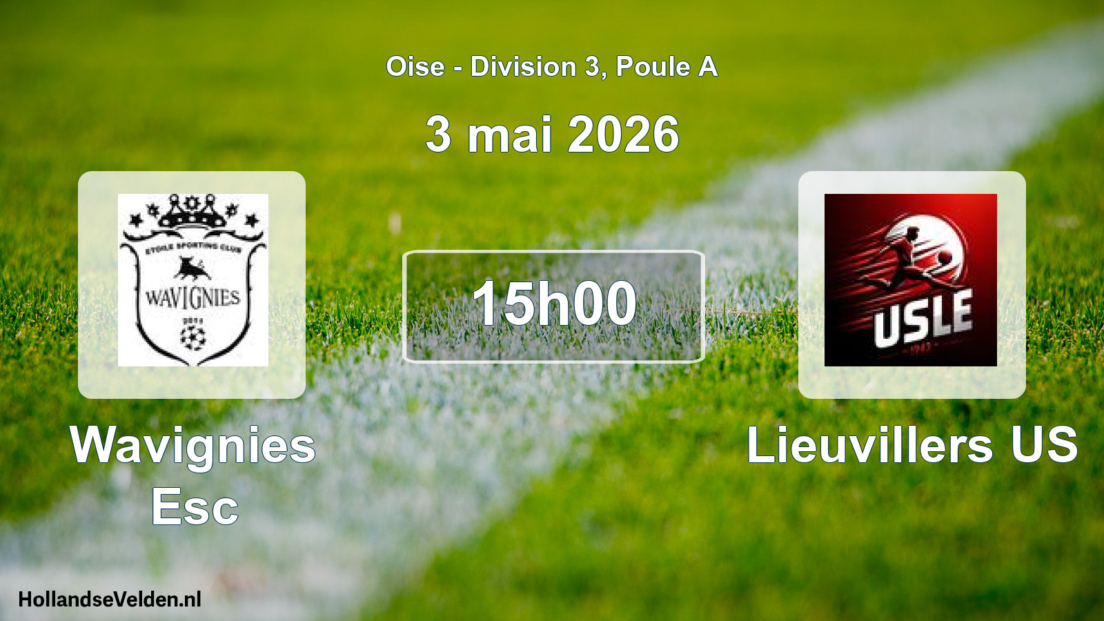 Match programmé: Wavignies Esc - Lieuvillers US (3 mai 2026)