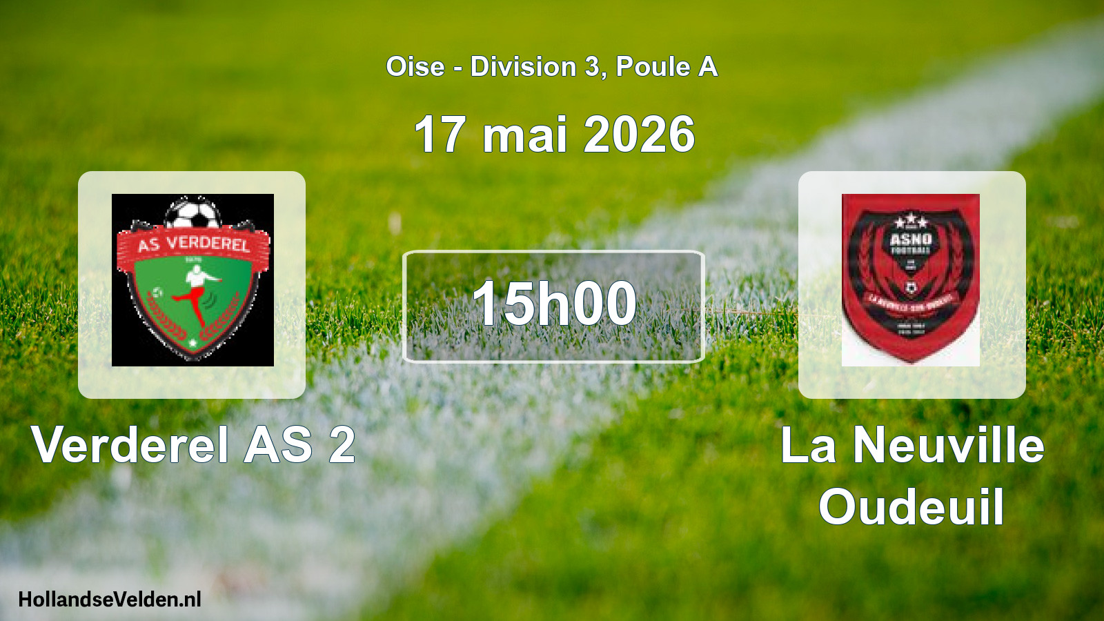 Match programmé: Verderel AS 2 - La Neuville Oudeuil (17 mai 2026)