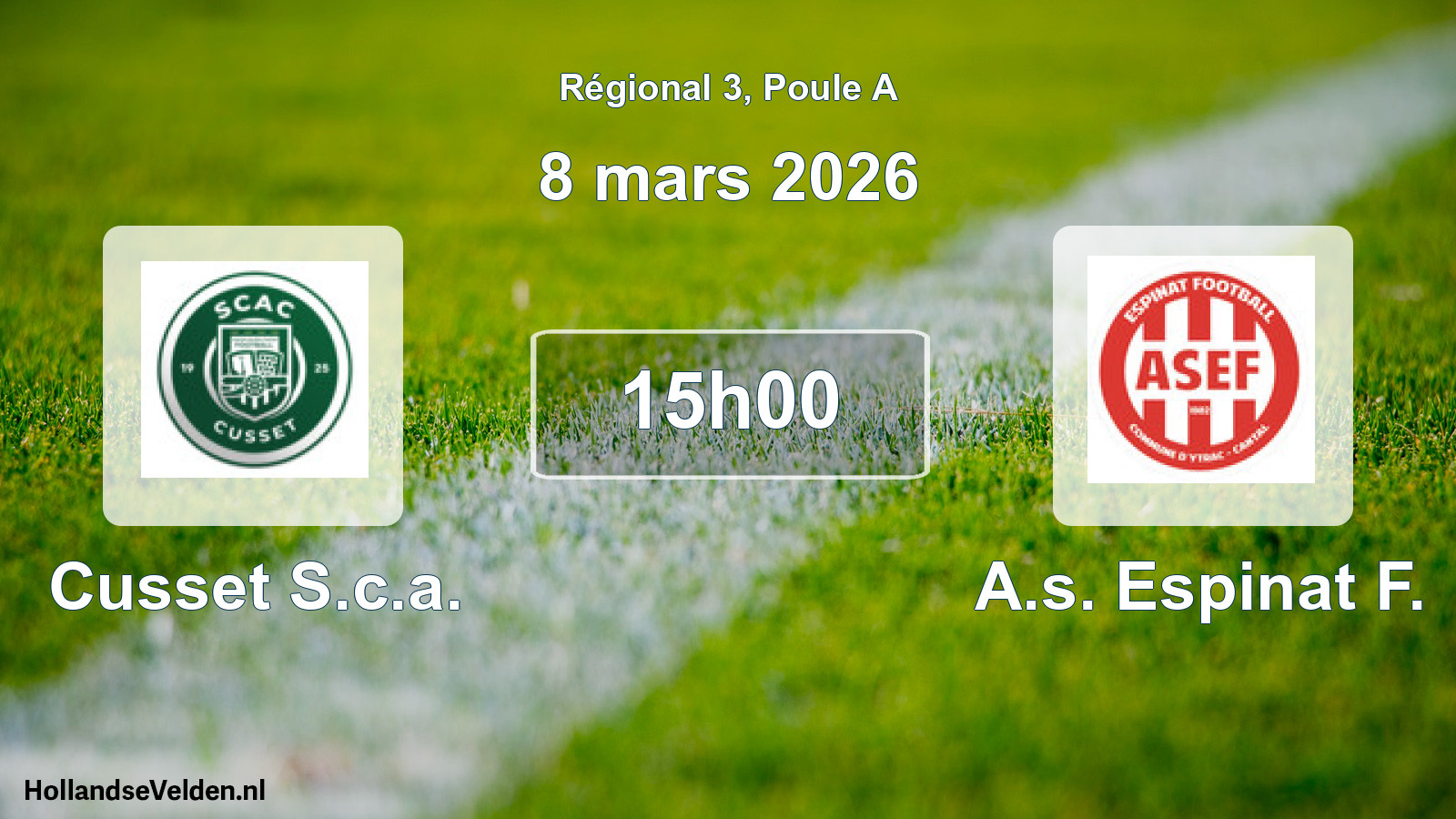 Scheduled Match: Cusset S.c.a. - A.s. Espinat F. (8 March 2026)