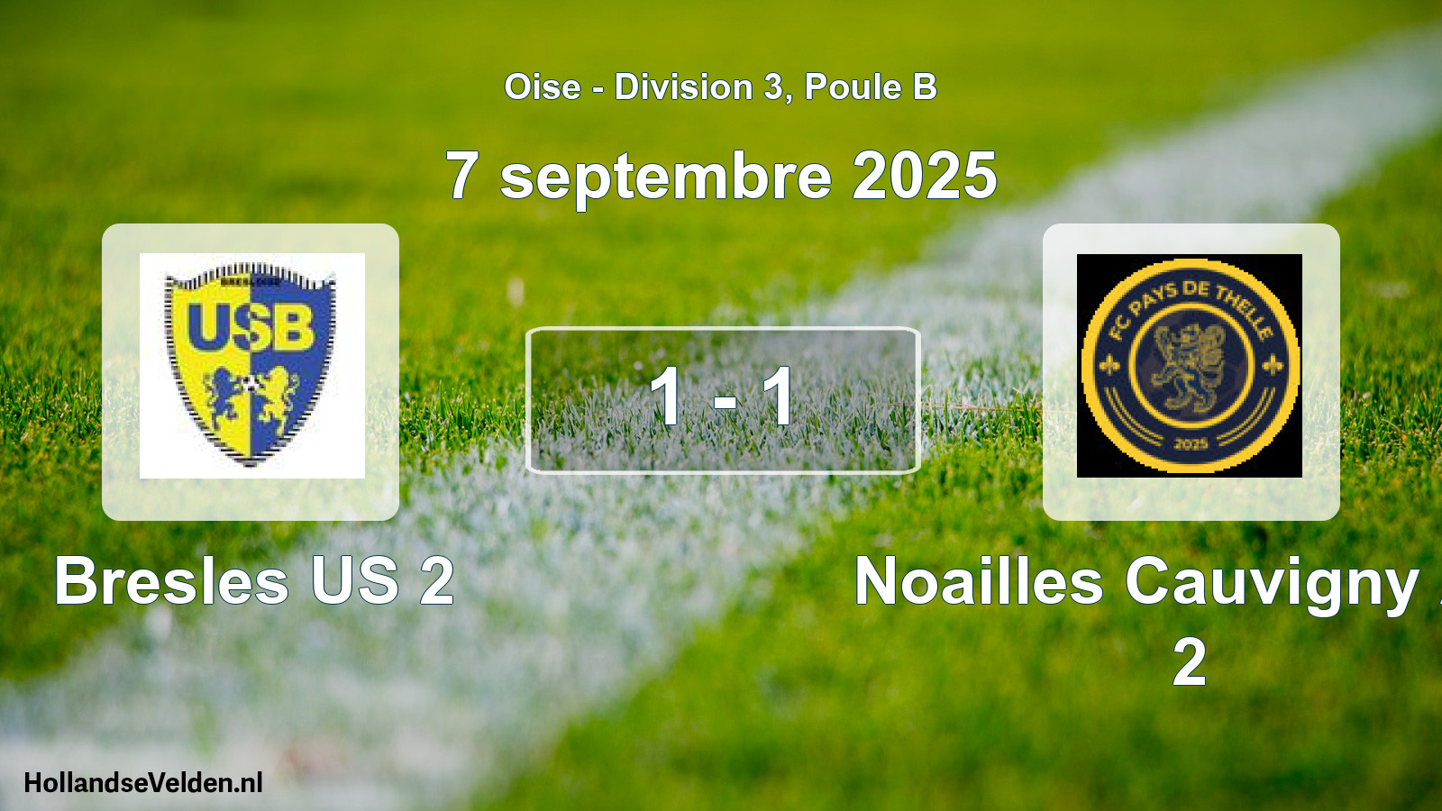 Gespeelde wedstrijd: Bresles US 2 - Noailles Cauvigny AS 2 1 - 1 (7 september 2025)