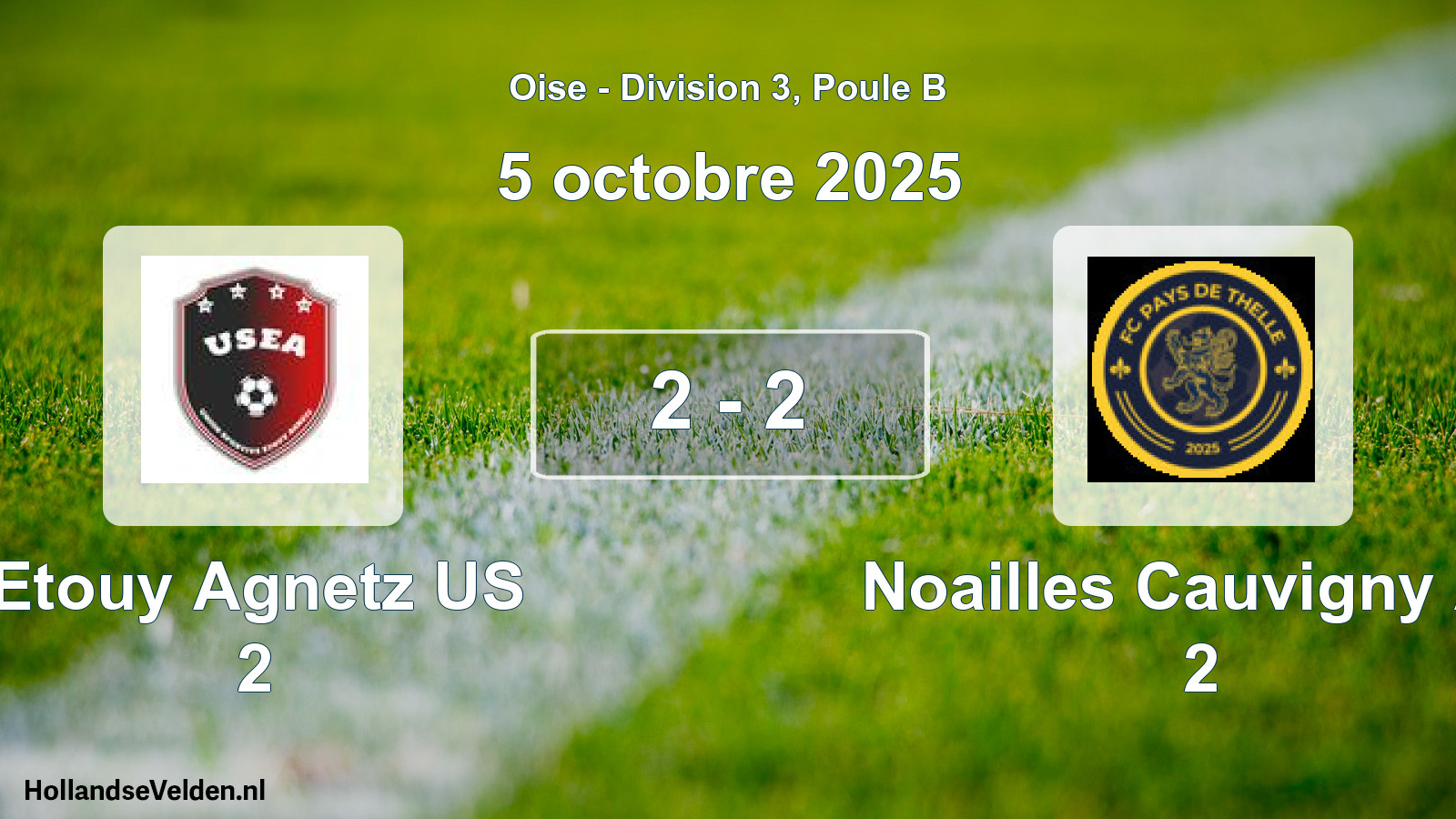 Match joué: Etouy Agnetz US 2 - Noailles Cauvigny AS 2 2 - 2 (5 octobre 2025)