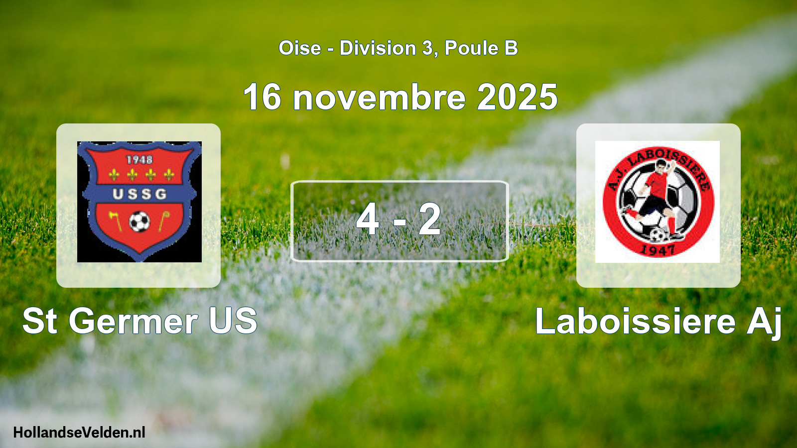 Match joué: St Germer US - Laboissiere Aj 4 - 2 (16 novembre 2025)