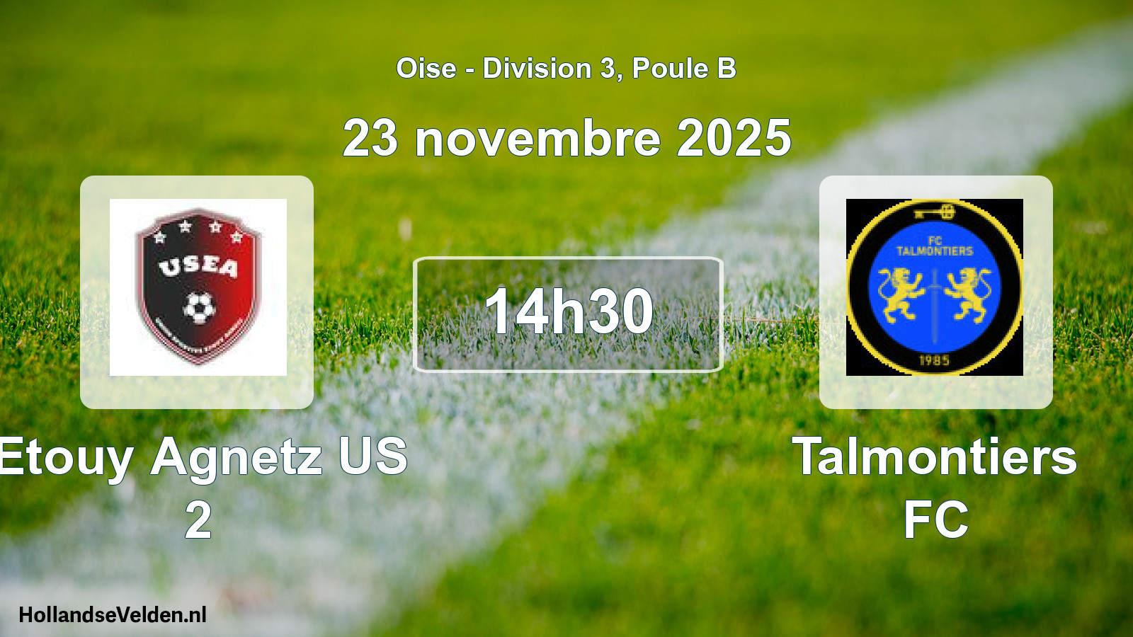 Match programmé: Etouy Agnetz US 2 - Talmontiers FC (23 novembre 2025)