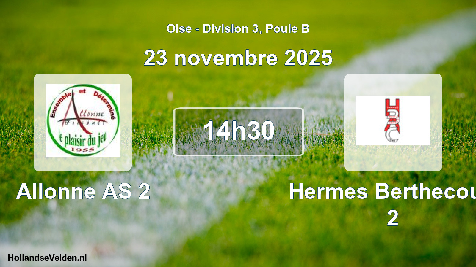 Geplande wedstrijd: Allonne AS 2 - Hermes Berthecourt 2 (23 november 2025)