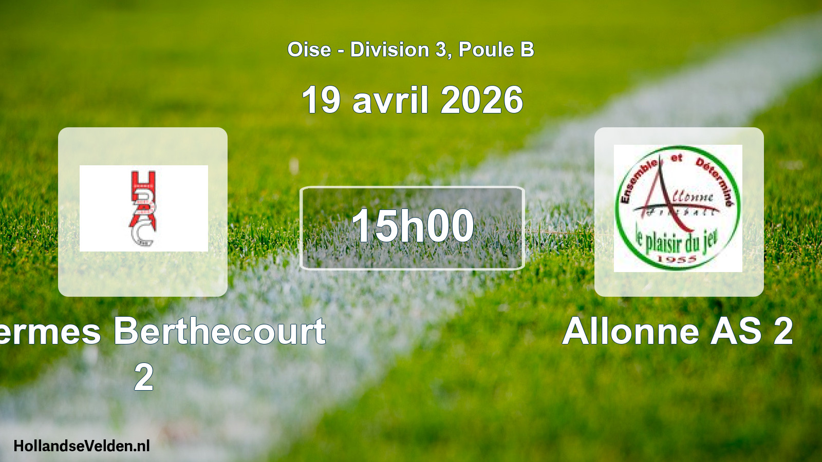Geplande wedstrijd: Hermes Berthecourt 2 - Allonne AS 2 (19 april 2026)