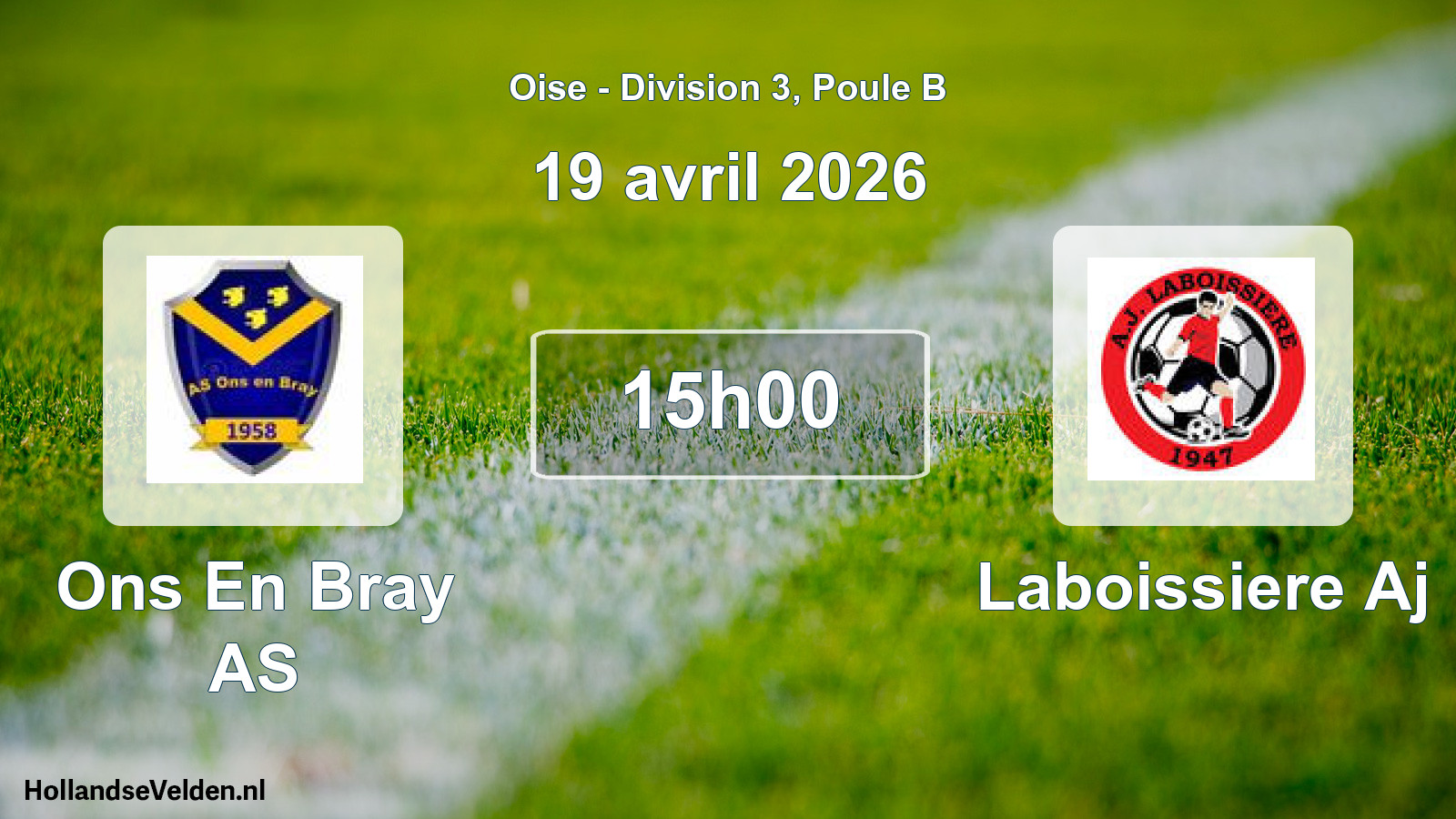 Match programmé: Ons En Bray AS - Laboissiere Aj (19 avril 2026)