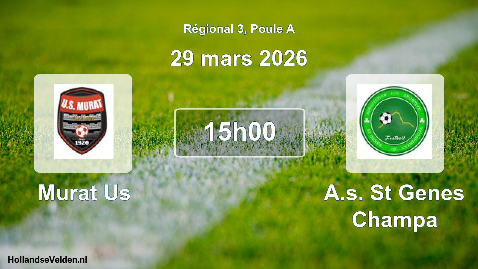 Scheduled Match: Murat Us - A.s. St Genes Champa (29 March 2026)