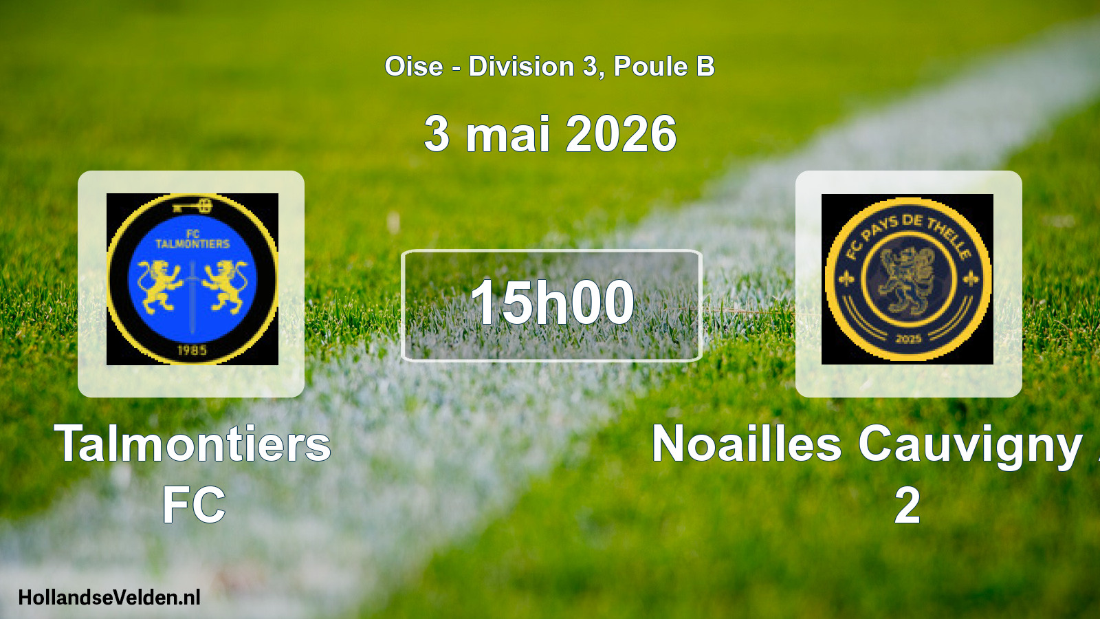Geplande wedstrijd: Talmontiers FC - Noailles Cauvigny AS 2 (3 mei 2026)