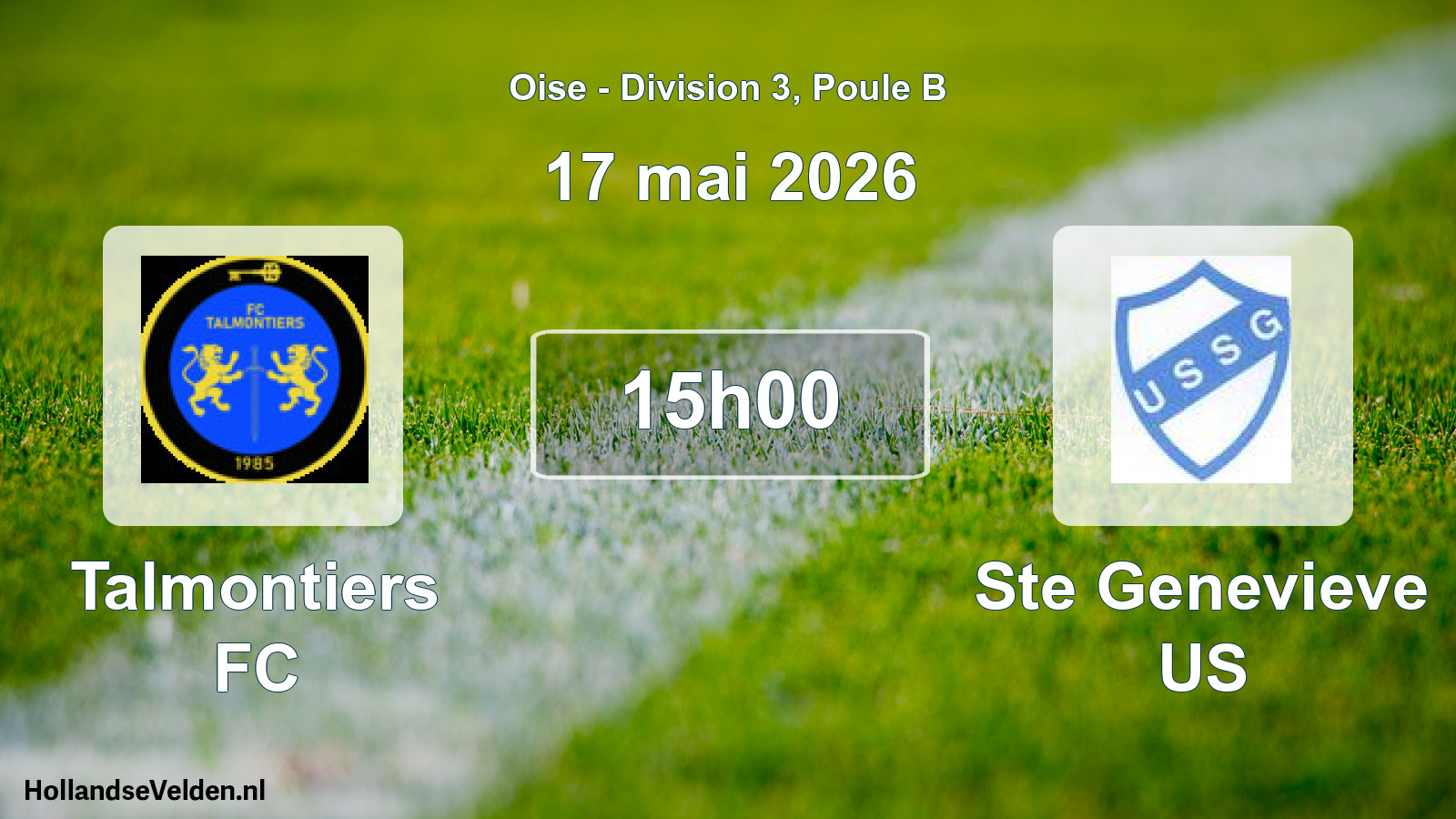Match programmé: Talmontiers FC - Ste Genevieve US (17 mai 2026)