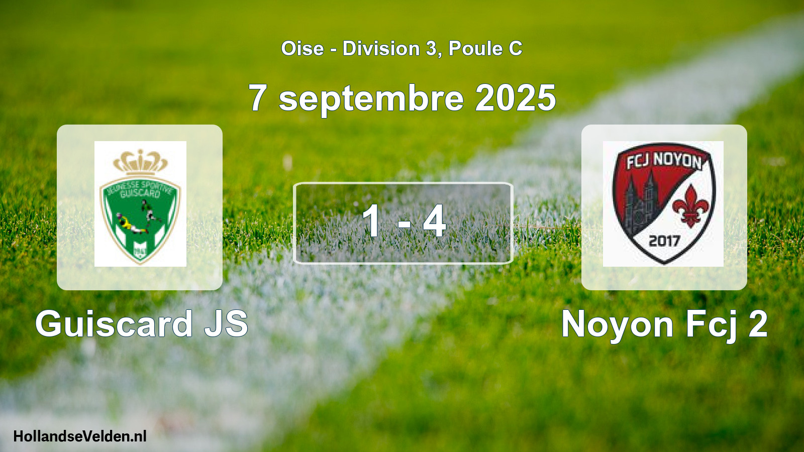 Gespeelde wedstrijd: Guiscard JS - Noyon Fcj 2 1 - 4 (7 september 2025)