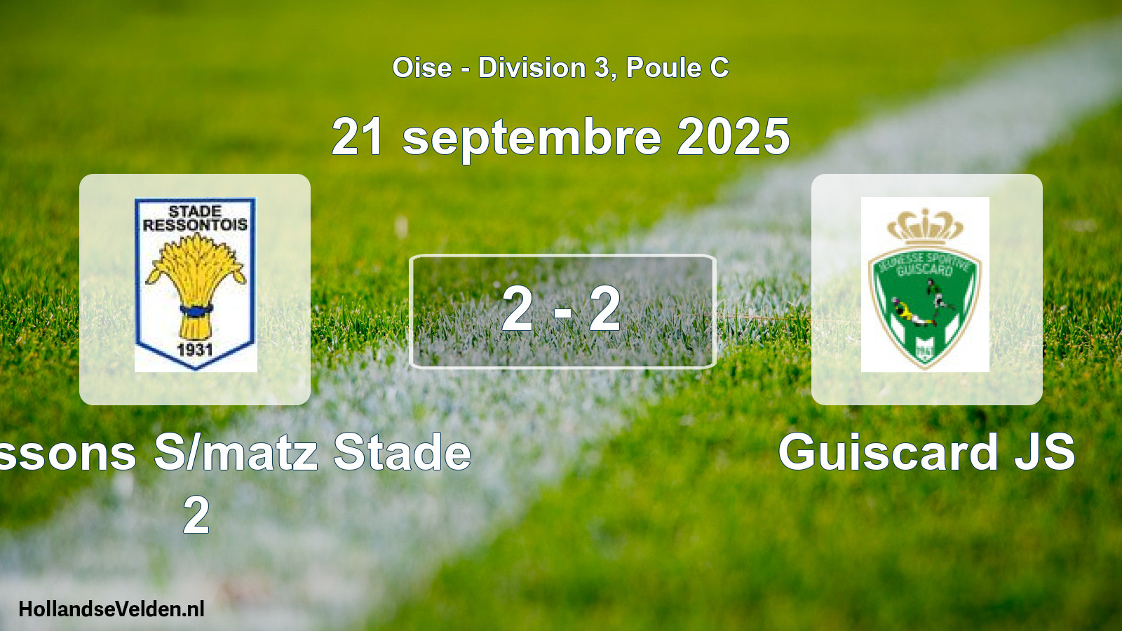 Gespeelde wedstrijd: Ressons S/matz Stade 2 - Guiscard JS 2 - 2 (21 september 2025)