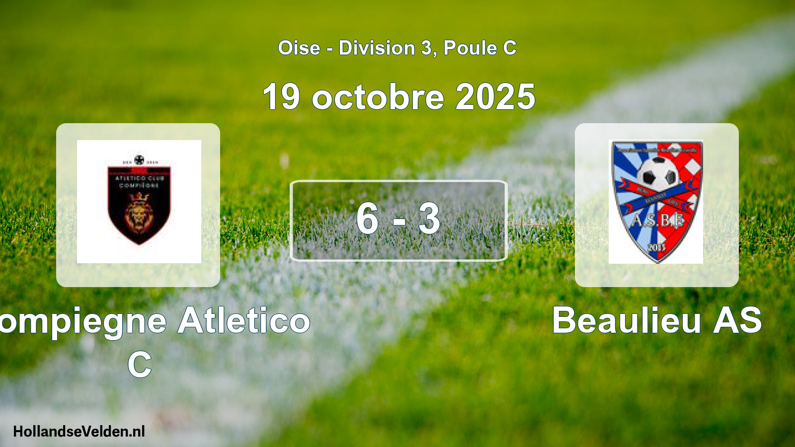 Match joué: Compiegne Atletico C - Beaulieu AS 6 - 3 (19 octobre 2025)