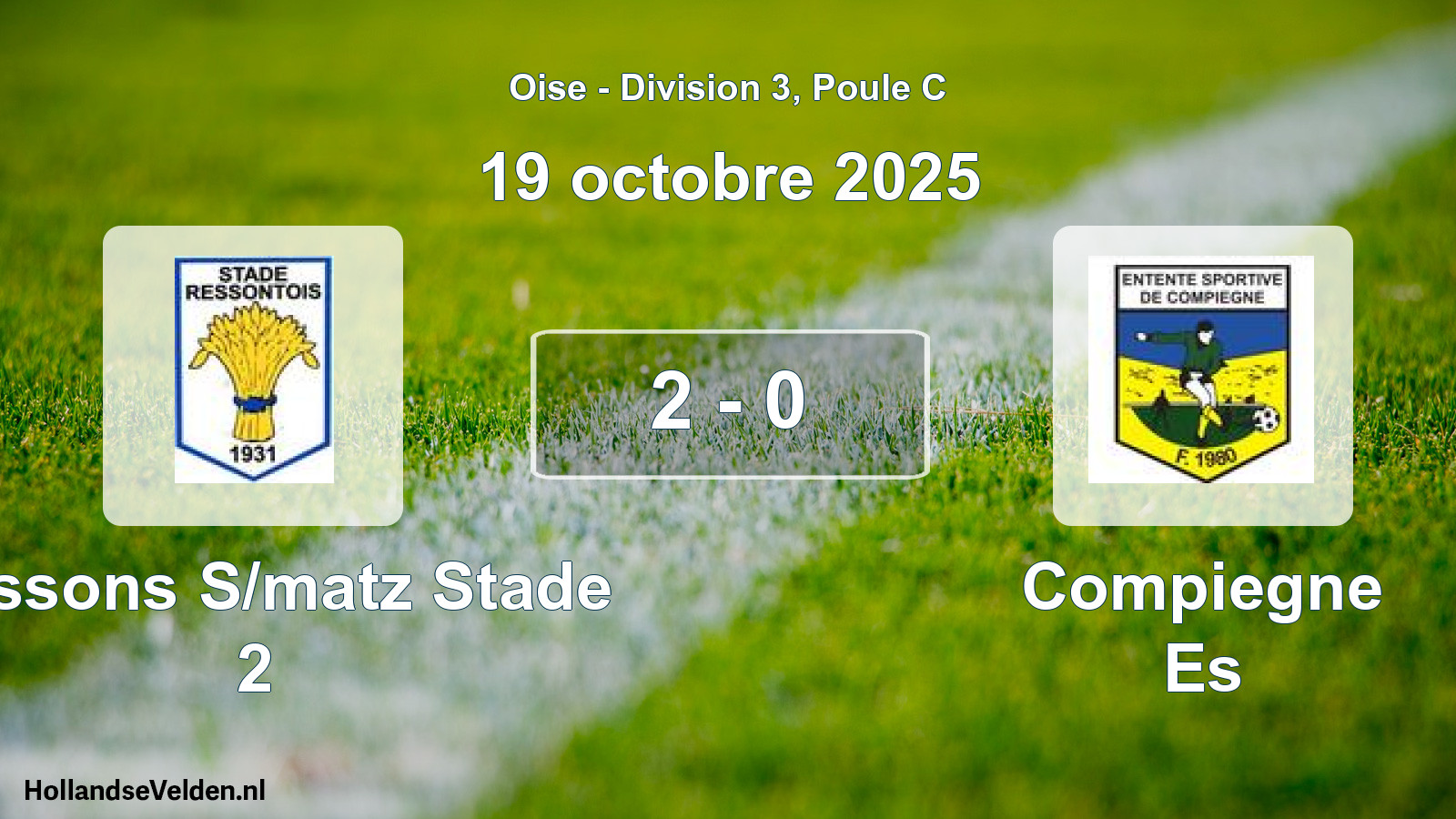 Gespeelde wedstrijd: Ressons S/matz Stade 2 - Compiegne Es 2 - 0 (19 oktober 2025)