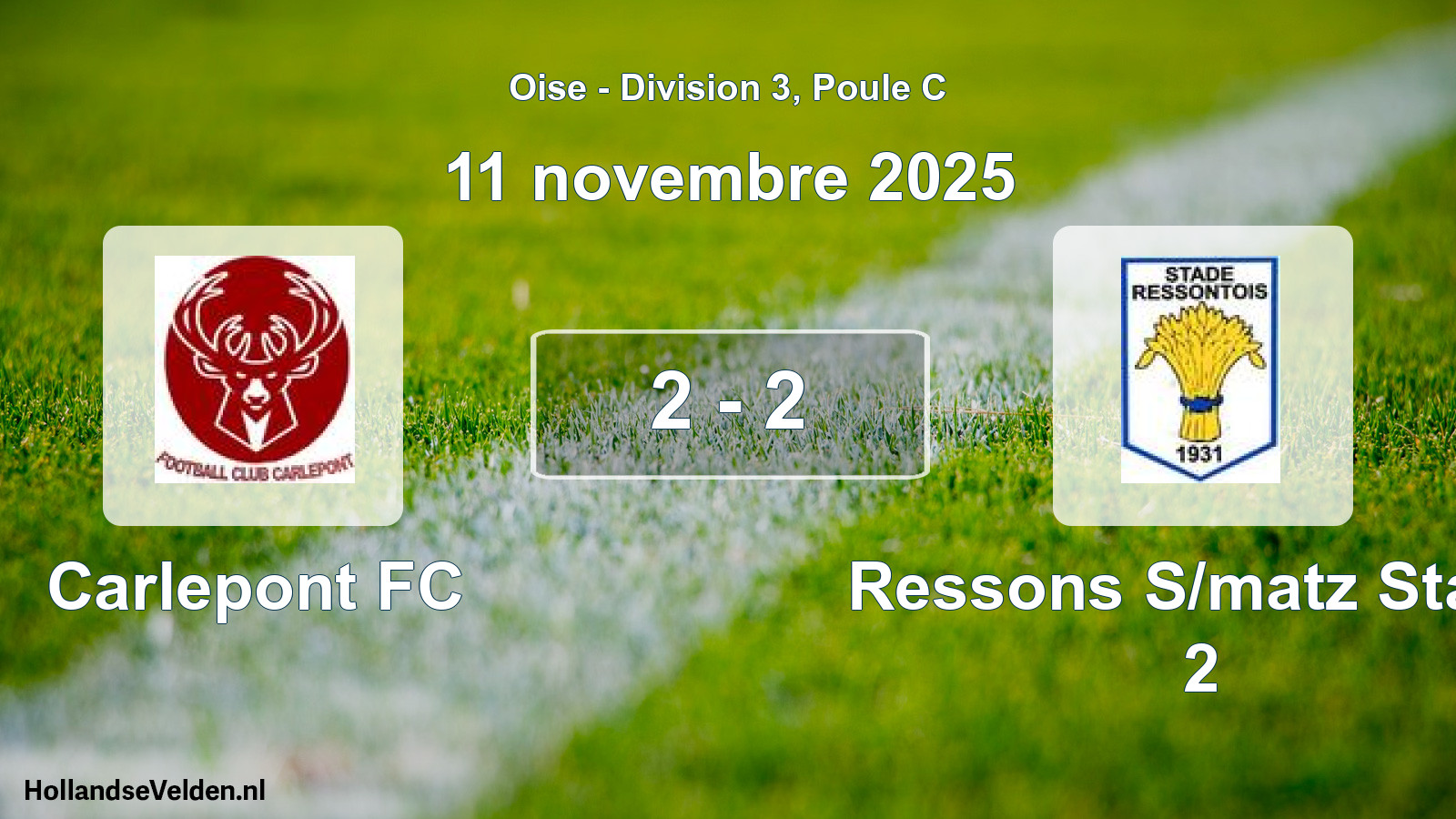 Total number of matches played: Carlepont FC - Ressons S/matz Stade 2 2 - 2 (11 November 2025)