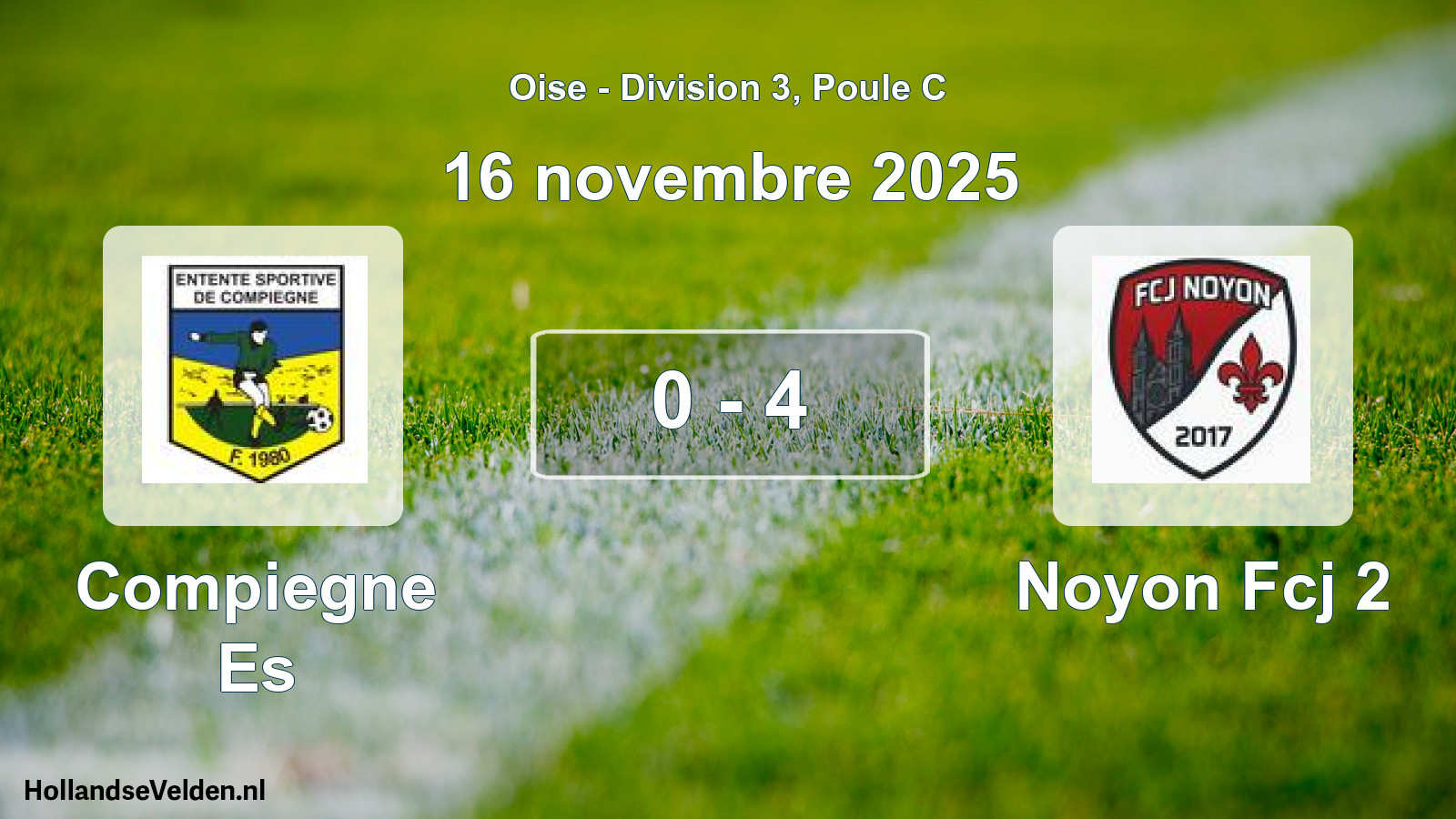 Match joué: Compiegne Es - Noyon Fcj 2 0 - 4 (16 novembre 2025)