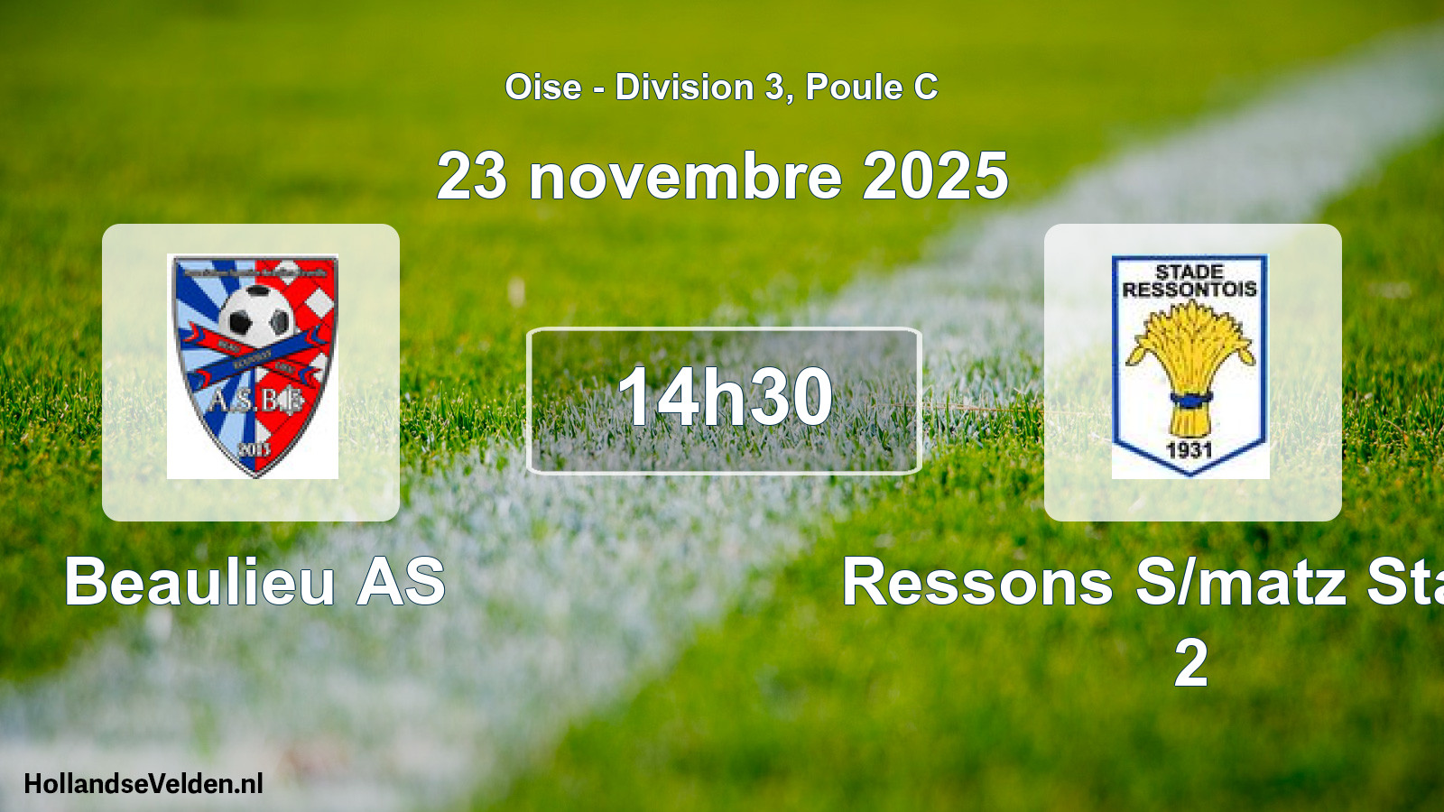 Match programmé: Beaulieu AS - Ressons S/matz Stade 2 (23 novembre 2025)