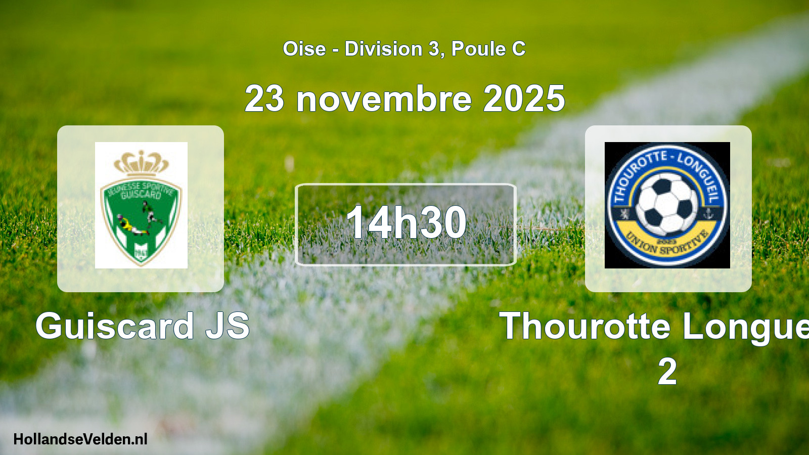 Match programmé: Guiscard JS - Thourotte Longueil 2 (23 novembre 2025)