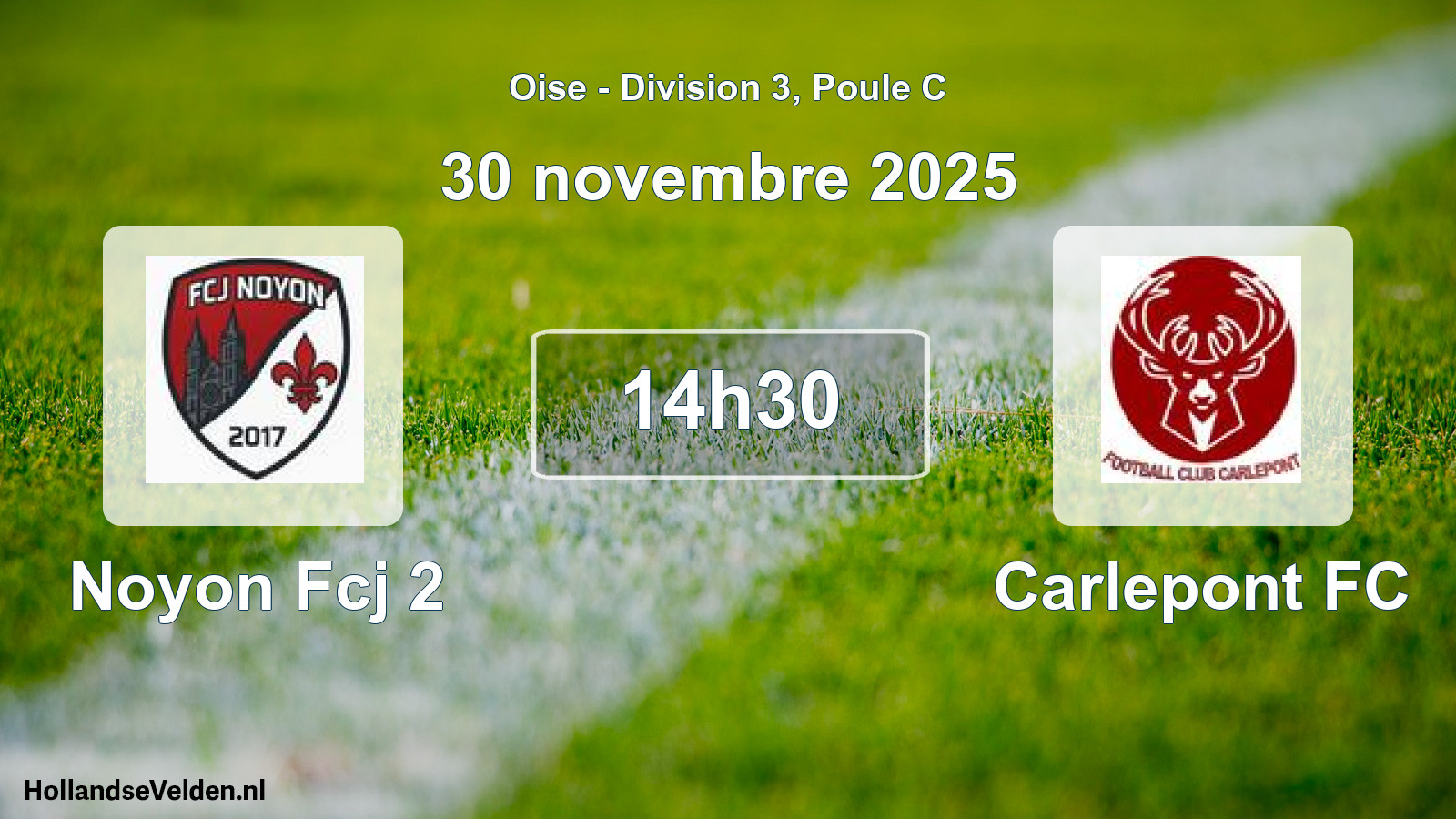 Match programmé: Noyon Fcj 2 - Carlepont FC (30 novembre 2025)