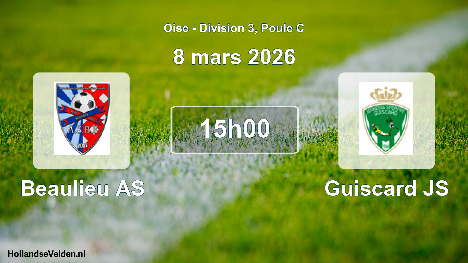 Match programmé: Beaulieu AS - Guiscard JS (8 mars 2026)