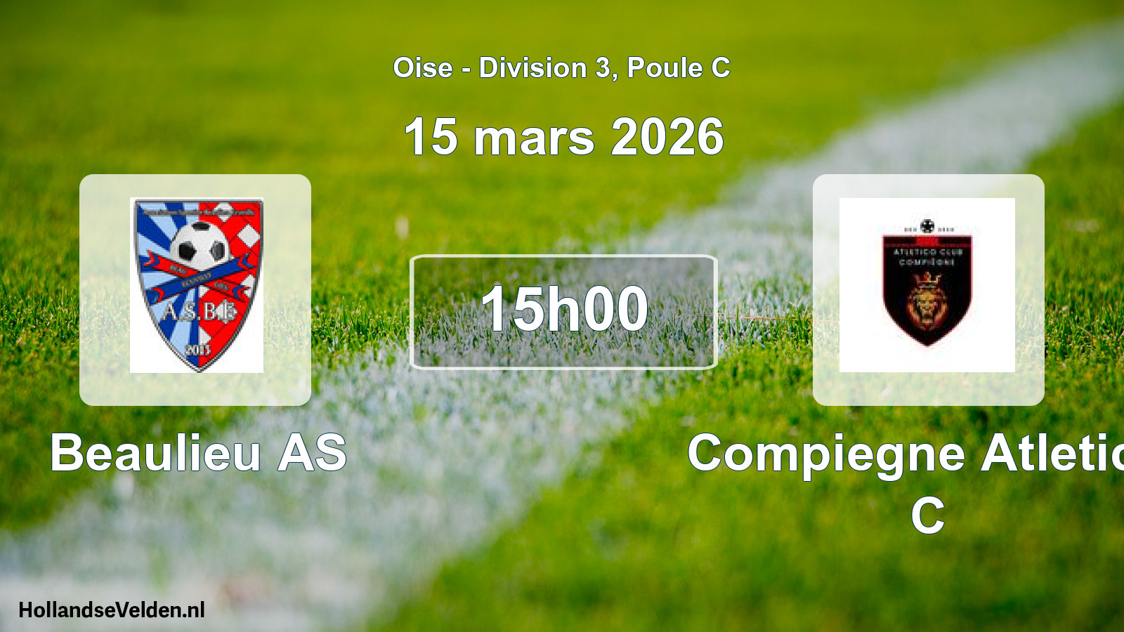Geplande wedstrijd: Beaulieu AS - Compiegne Atletico C (15 maart 2026)