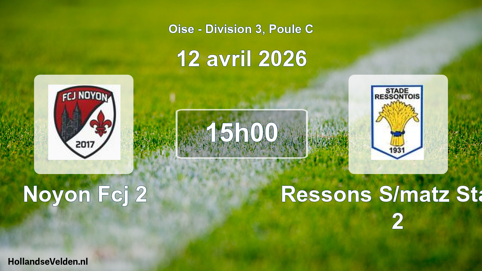 Geplande wedstrijd: Noyon Fcj 2 - Ressons S/matz Stade 2 (12 april 2026)