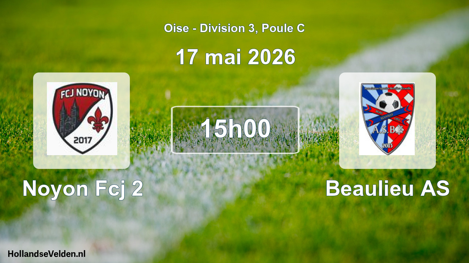 Match programmé: Noyon Fcj 2 - Beaulieu AS (17 mai 2026)