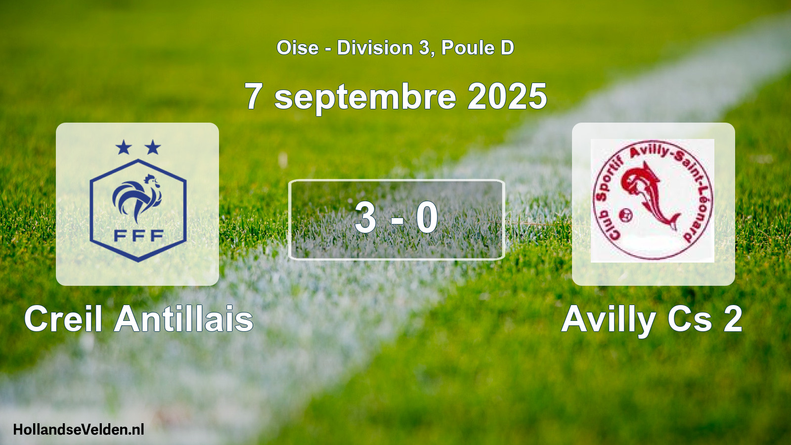 Match joué: Creil Antillais - Avilly Cs 2 3 - 0 (7 septembre 2025)