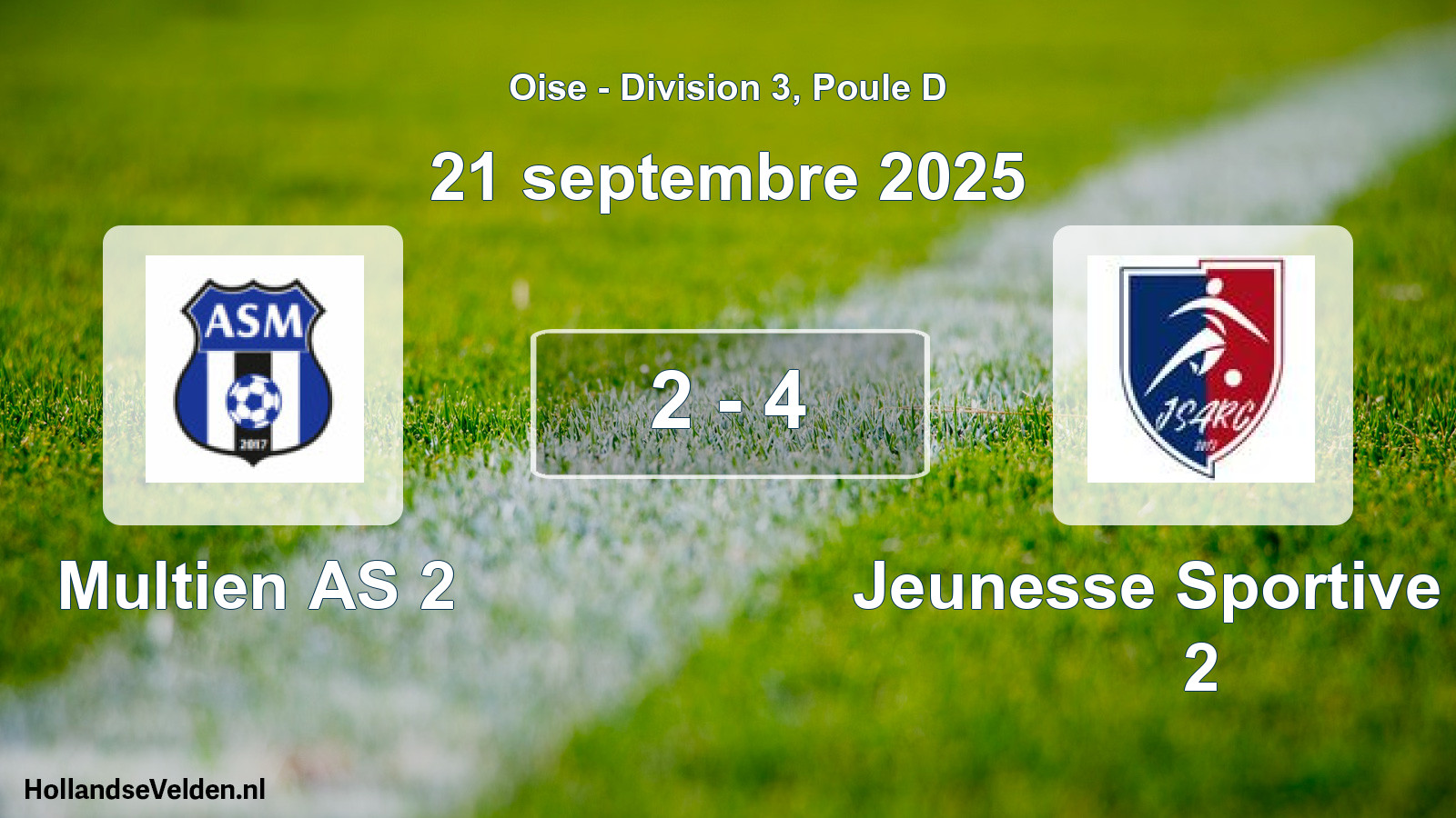 Match joué: Multien AS 2 - Jeunesse Sportive Ag 2 2 - 4 (21 septembre 2025)