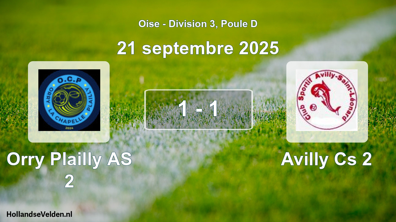 Match joué: Orry Plailly AS 2 - Avilly Cs 2 1 - 1 (21 septembre 2025)
