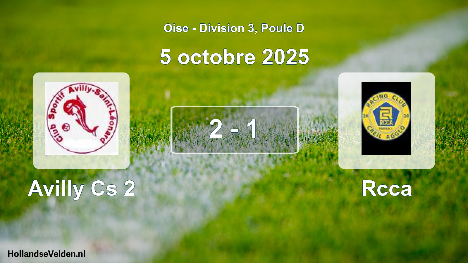 Match joué: Avilly Cs 2 - Rcca 2 - 1 (5 octobre 2025)