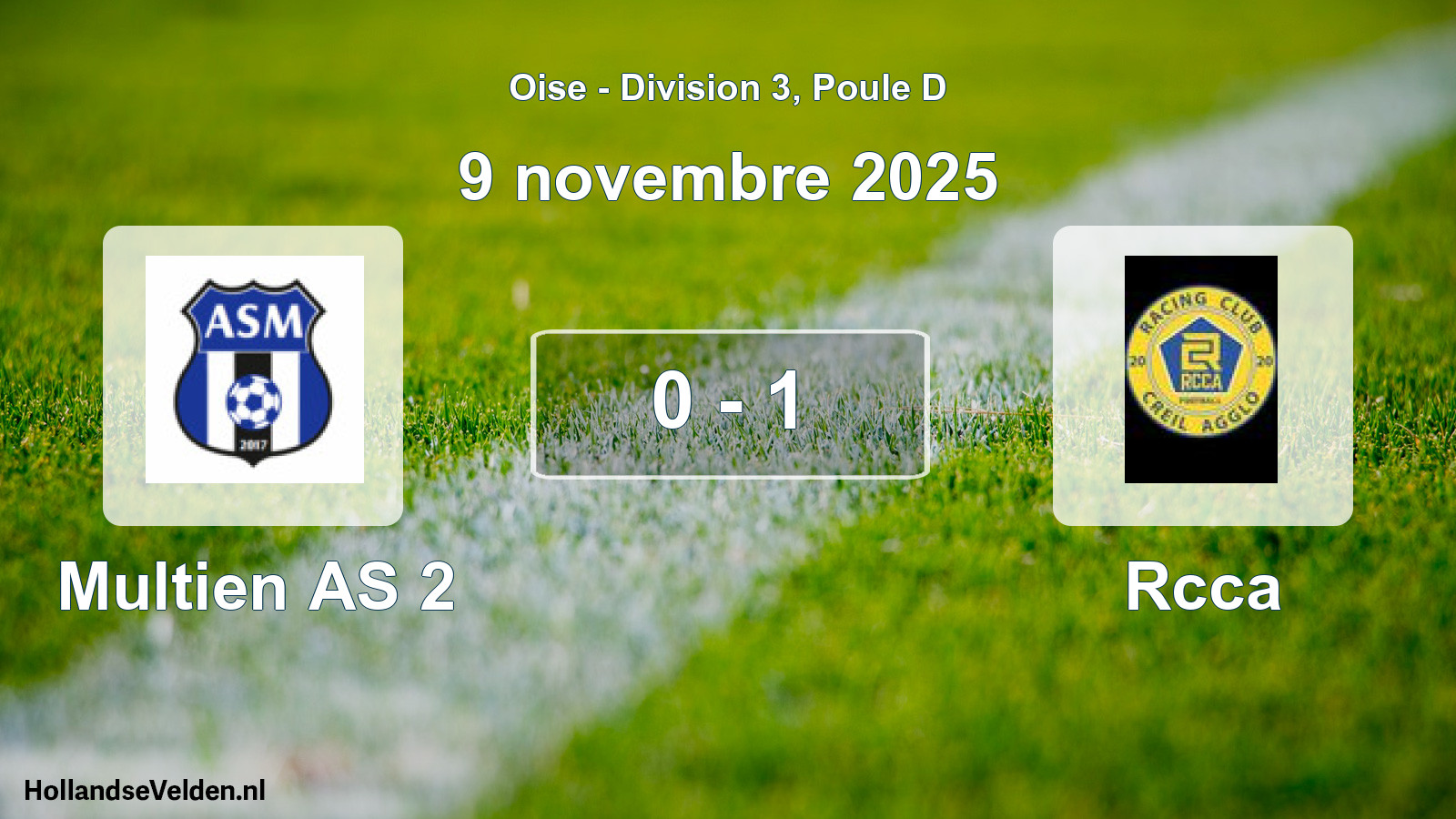 Match joué: Multien AS 2 - Rcca 0 - 1 (9 novembre 2025)