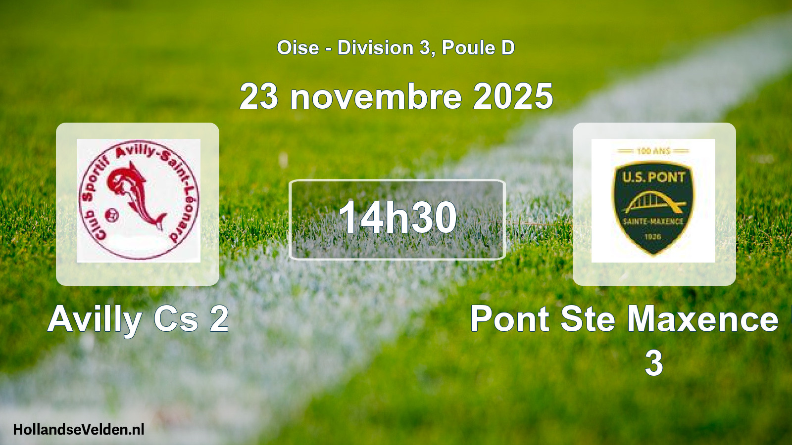 Match programmé: Avilly Cs 2 - Pont Ste Maxence US 3 (23 novembre 2025)